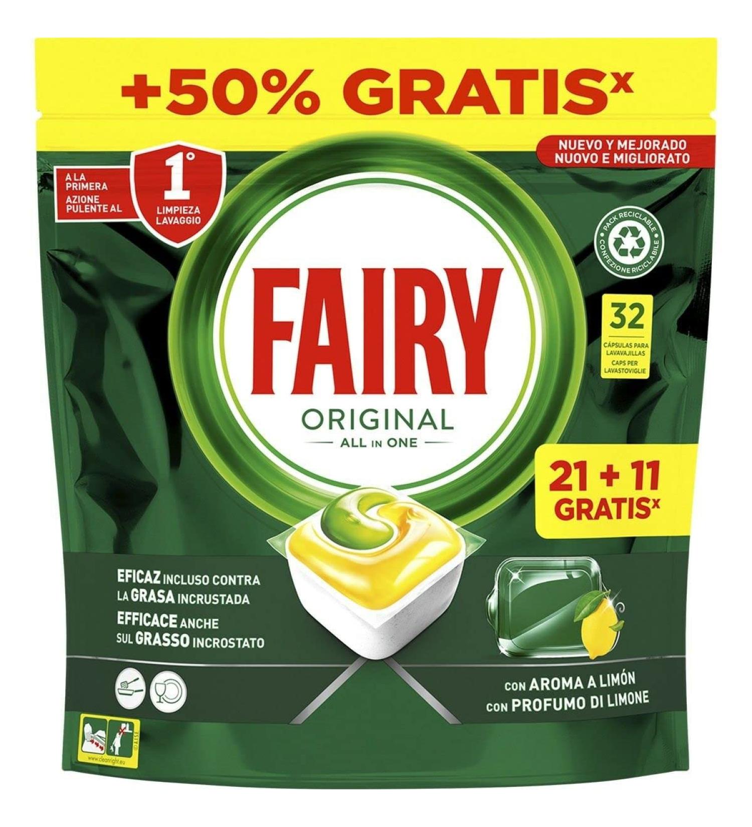 FAIRY TODO EN 1 Limon lavavajillas 32 c psulas