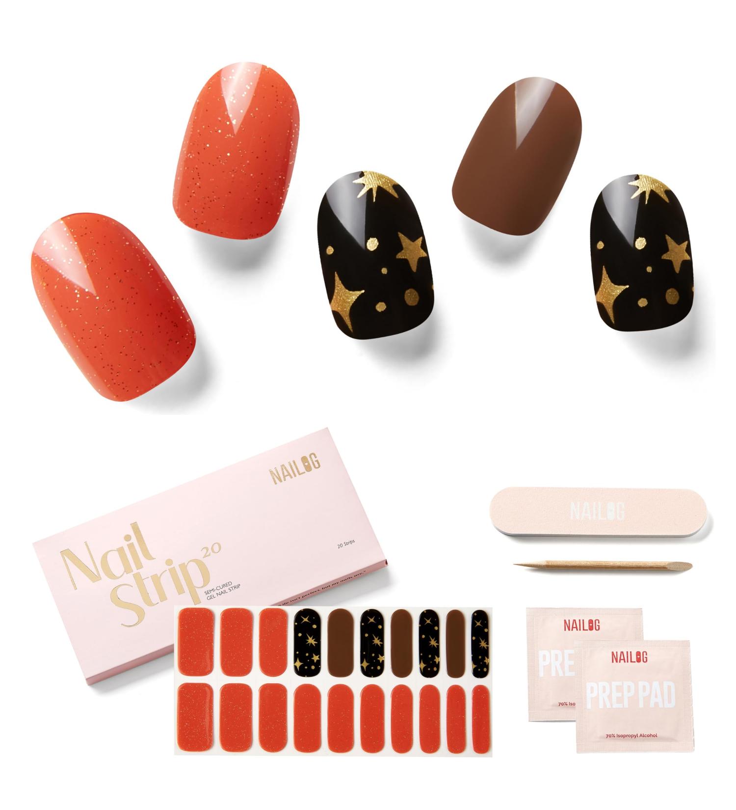 Nailog Nail Film Self-Adhesive 20PCs | Long-Lasting Gel Nail Strips | Perfect Gift for Women | Mother's Day & Girlfriend Surprise | Sienna Myth - Buy Online on GoSupps.com