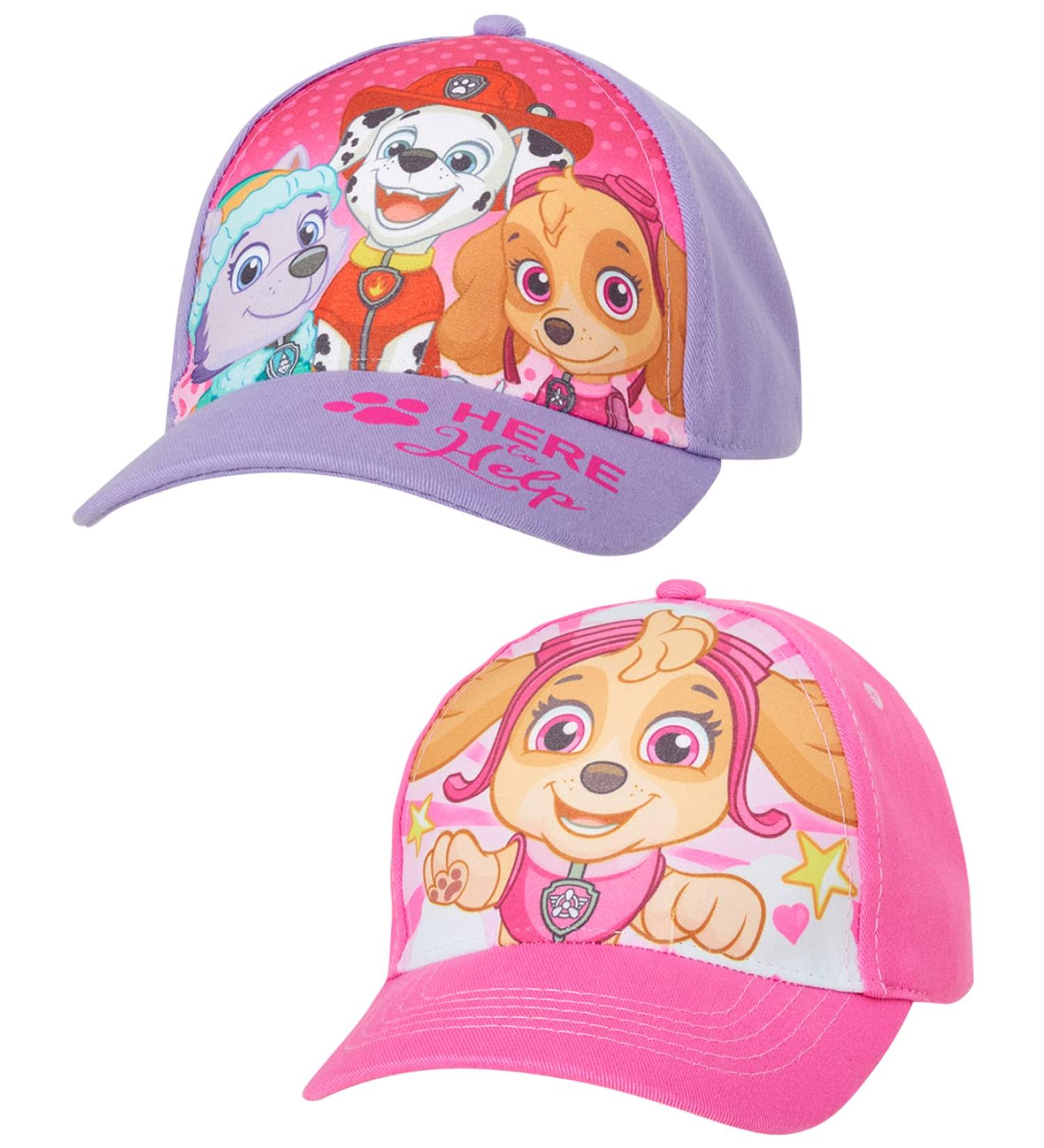 Nickelodeon Girls Paw Patrol 2 Pack Cotton Baseball Cap - Pink/Purple - Toddler/Little Girls (4-7 Years) - Buy Online on GoSupps.com