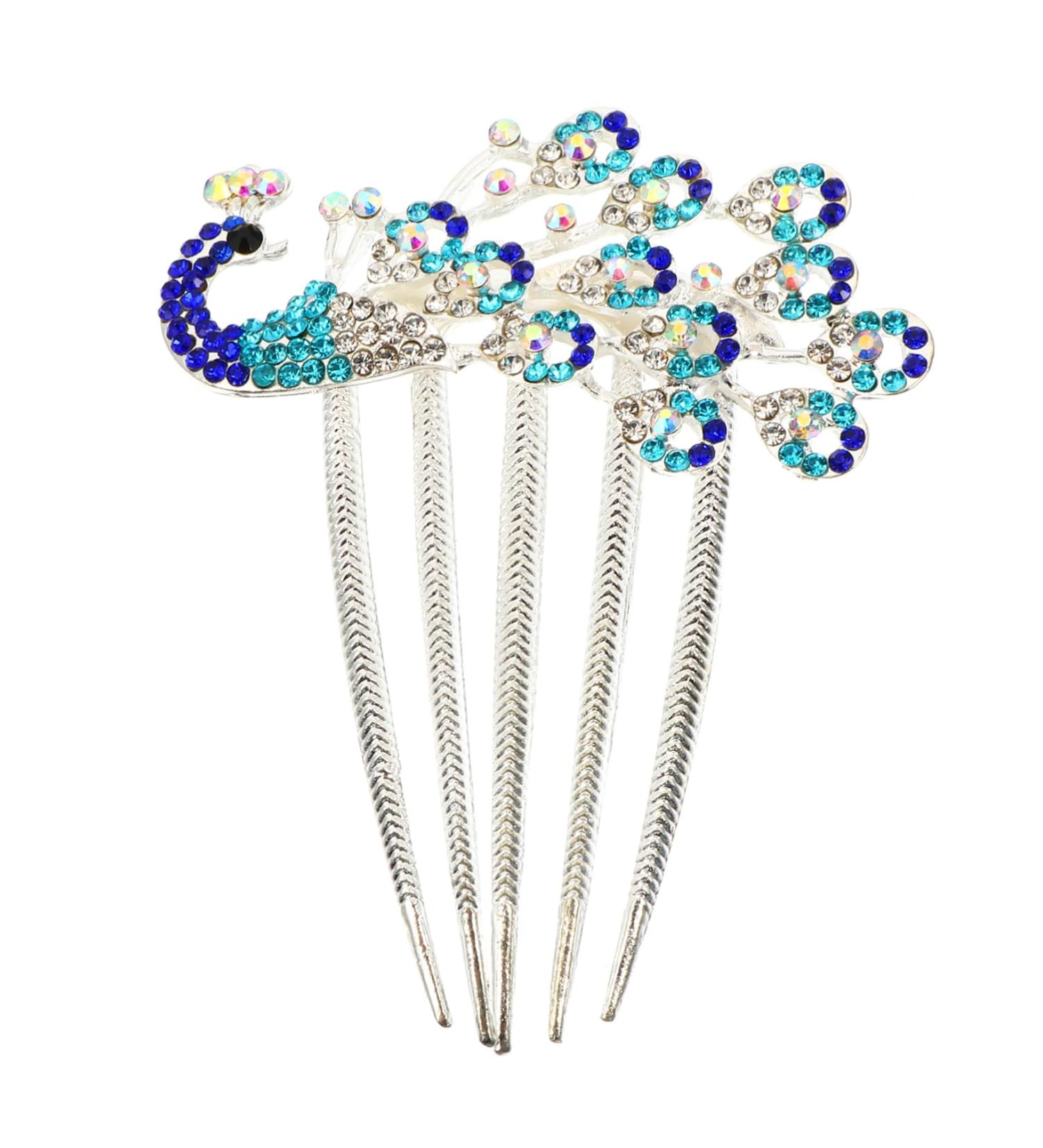 Beatifufu Diamond Phoenix Hair Comb Peacock Hair Comb Bridal Headpiece Rhinestone Clip Accessories Winter Party Hair Comb Flower Girl Hair Clip Hair Accessories Wedding Headdress Combs Alloy - Buy Online on GoSupps.com