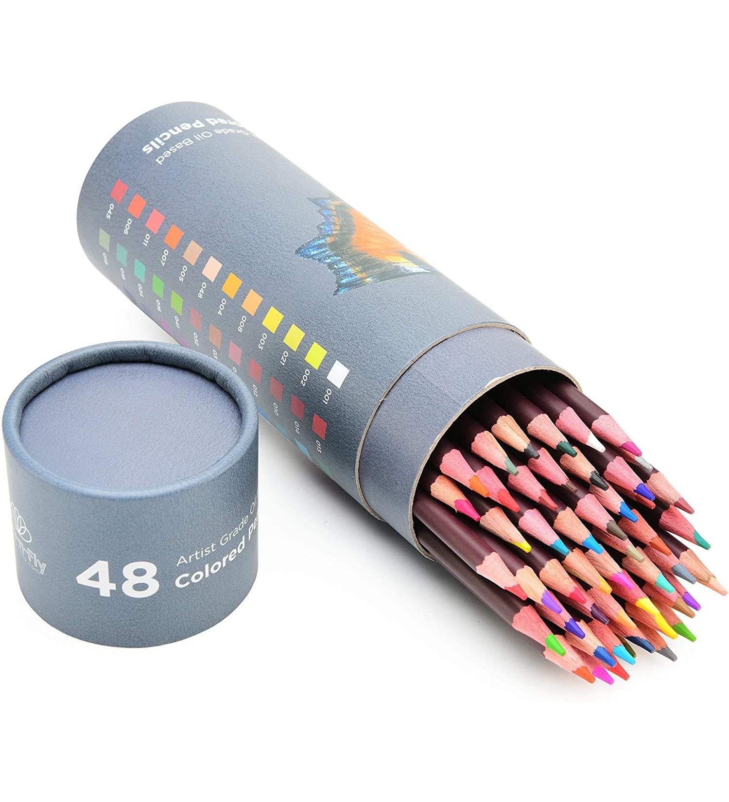 48 ct Oil Pastel Pencils for Artists - Soft Core Colored Pencils for Drawing, Sketching, and Adult Coloring - Skin Tone Set in Cyclindrical Box - Buy Online on GoSupps.com