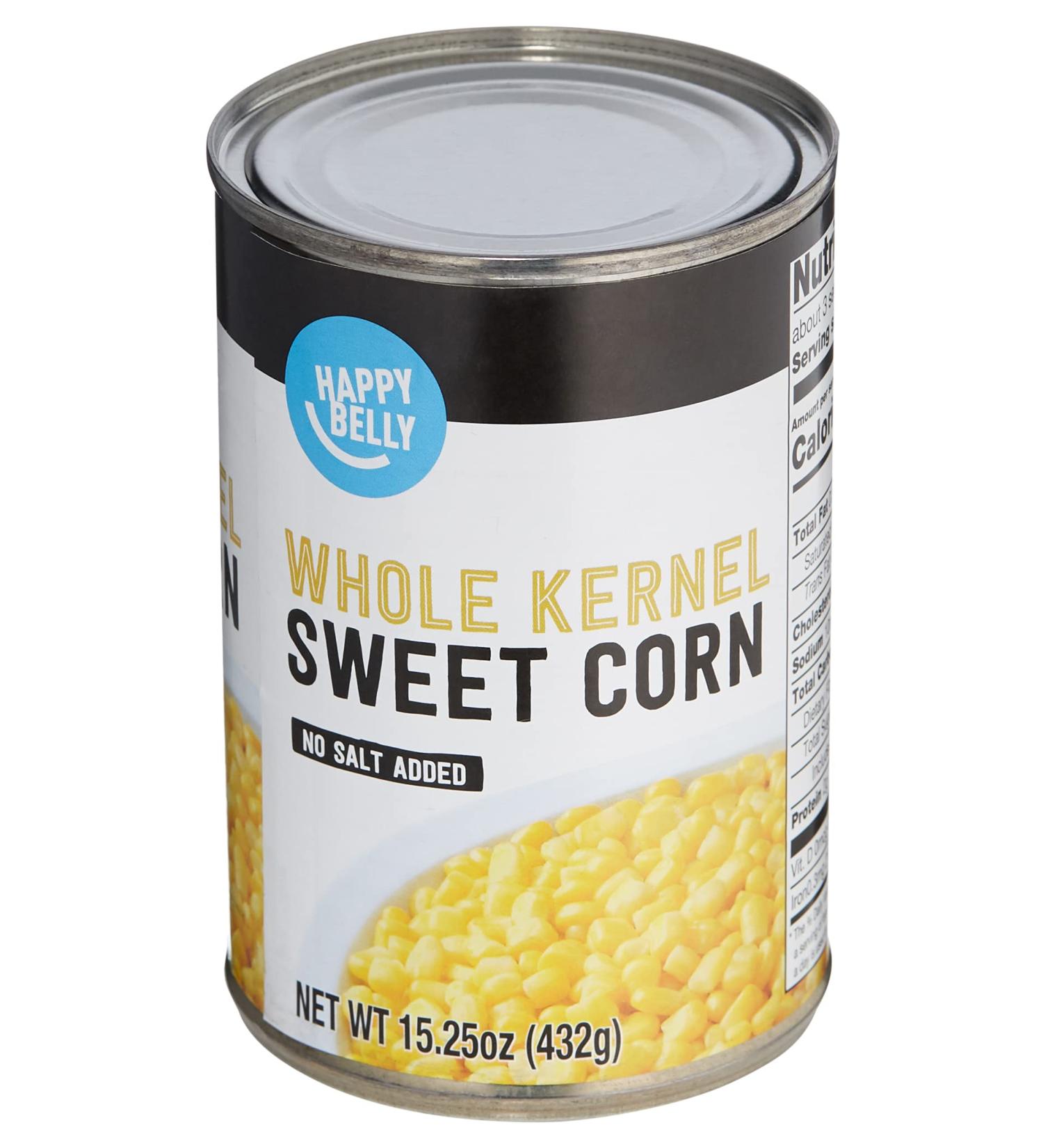 Happy Belly Whole Kernel Corn 15 oz - No Salt Added | Amazon Brand - Buy Online on GoSupps.com