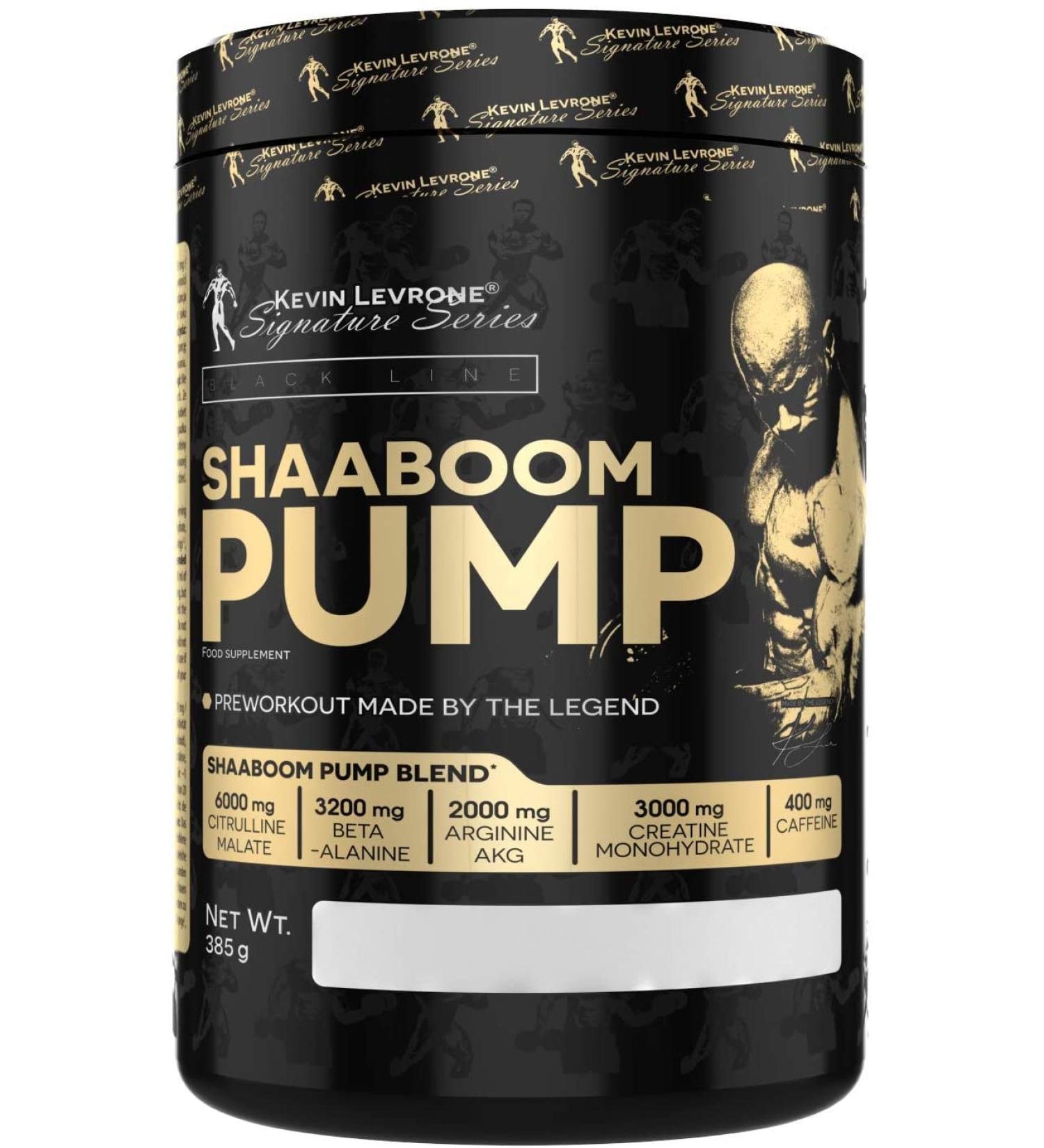 Kevin Levrone Shaaboom Pump Black Line Pre-Workout Booster - 385g Citrus Peach | Hardcore Pump Powder with Citrulline & Caffeine - Buy Online on GoSupps.com