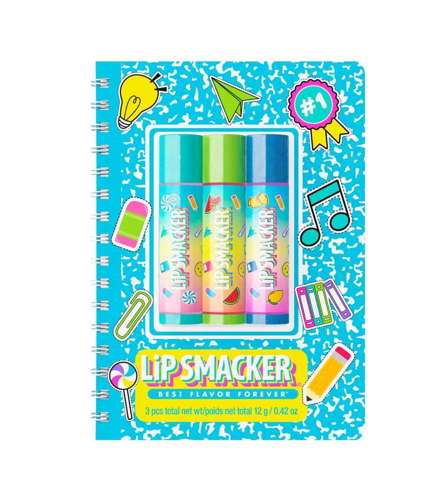 Lip Smacker Back to School Collection Spiral Notebook Lip Balm Trio 3-Piece Lip Balm Set with Cute Notebook for Kids Fun Lip Balm for Kids Blue Blue Spiral Notebook Lip Balm Trio - Buy Online on GoSupps.com