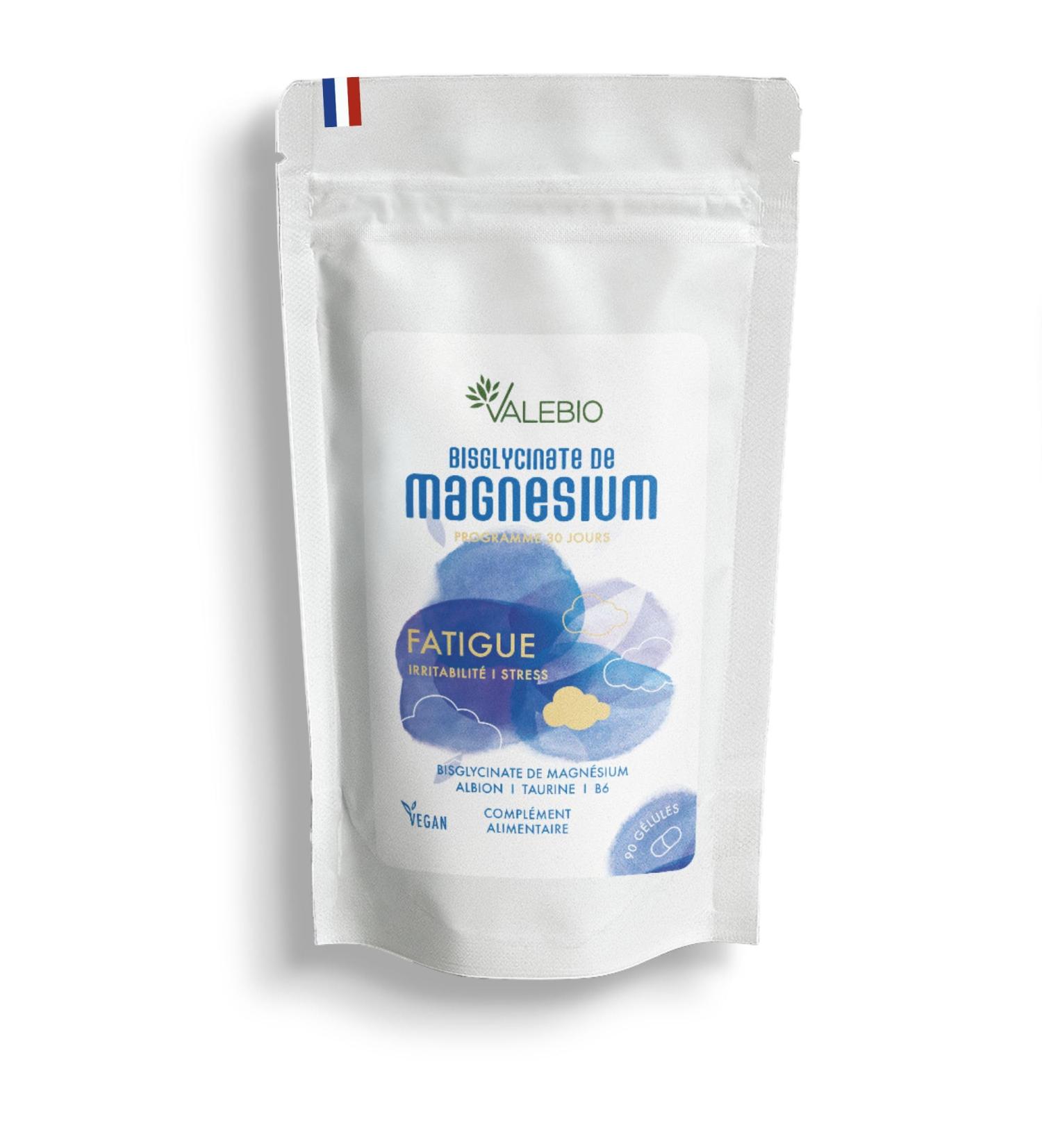 Magnesium Bisglycinate | Fights Fatigue Irritability & Stress | Vitamin B6 | Contributes to Normal Muscle Function | 90 Vegan Capsules 1 Month | Valebio - Buy Online on GoSupps.com