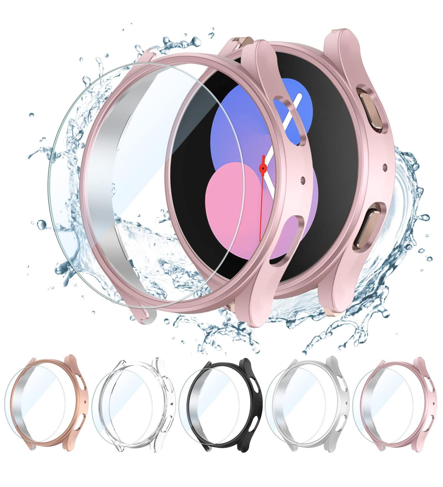 KIMILAR 5+5 Pack Galaxy Watch 5/4 Screen Protector Case 40mm - Anti-Fog Tempered Glass & PC Bumper for Samsung Galaxy Watch 5 40mm and Galaxy Watch 4 40mm - Black/Silver/Clear/Rose Gold/Pink - Buy Online on GoSupps.com