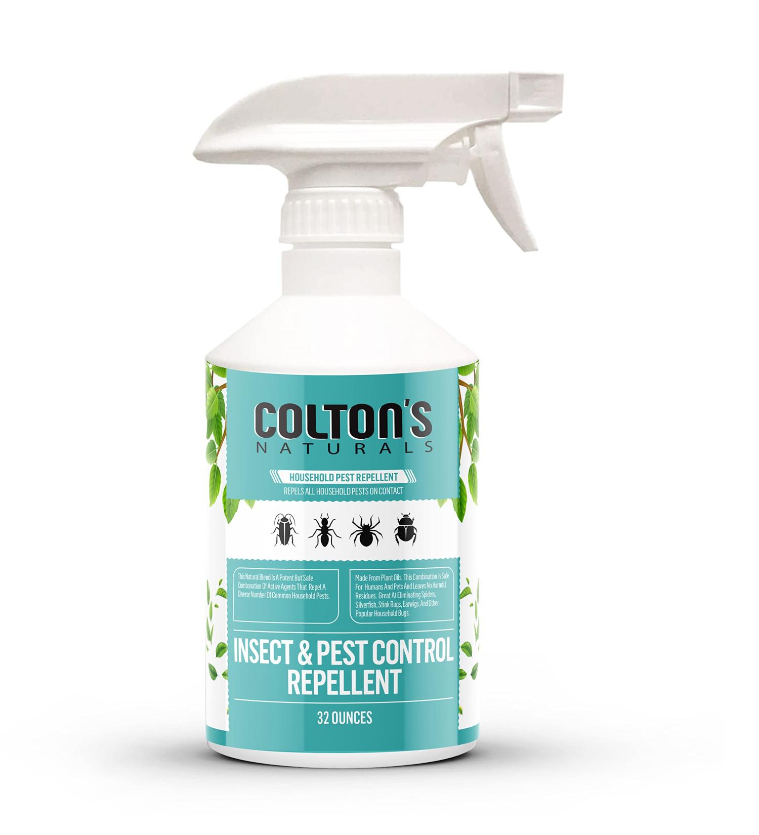 Colton's Naturals 32oz Peppermint Oil Insect & Pest Repellent Spray - 100% Natural - Kills and Repels Ants, Roaches, Flies, Spiders - Child and Pet Safe - Organic Home Control - Buy Online on GoSupps.com