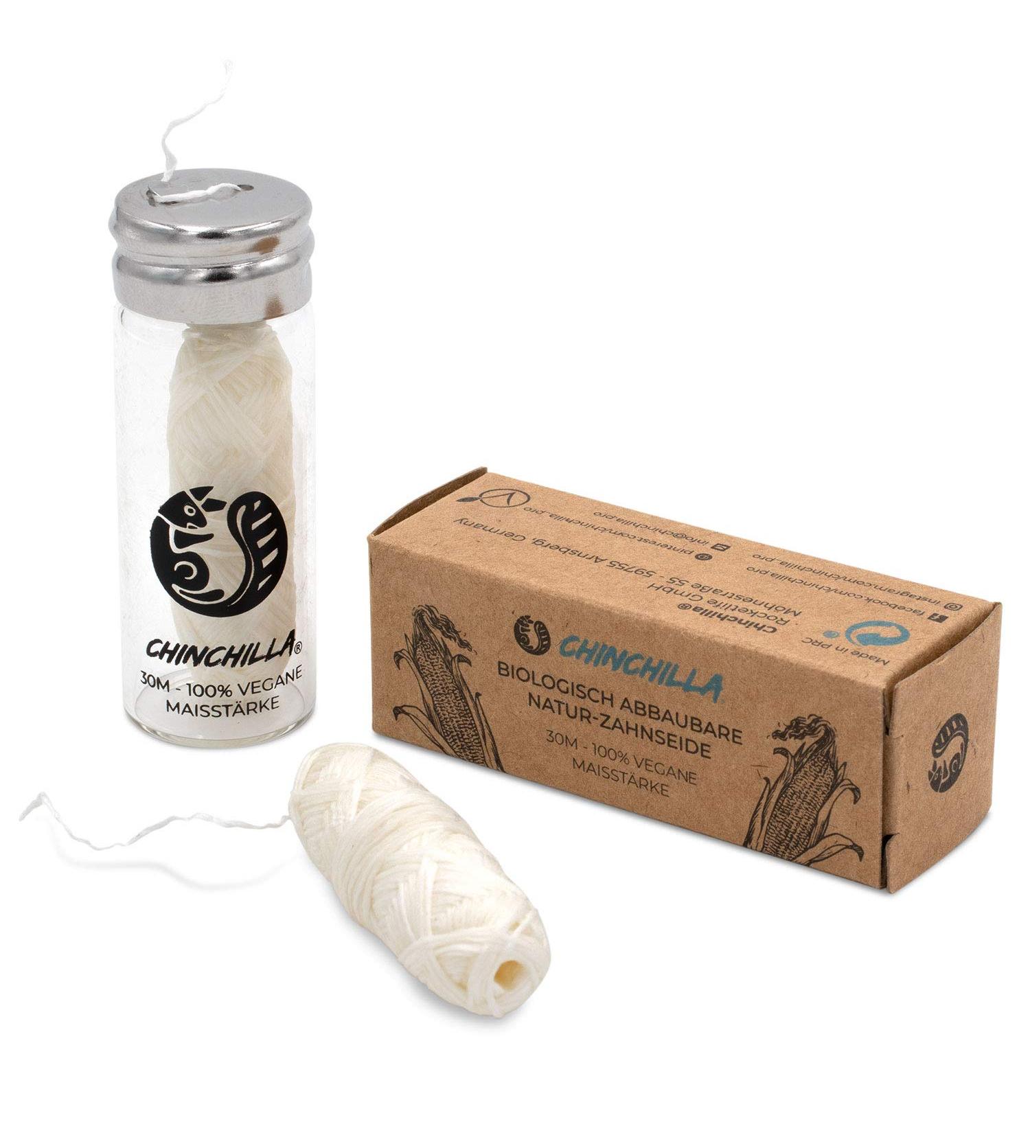 Chinchilla Vegan Dental Floss | Plastic-Free & Sustainable | Corn Starch Tooth Silk | 30m Refillable Mint Tooth Floss | Compostable & Biodegradable Eco-Friendly Dental Care - Buy Online on GoSupps.com