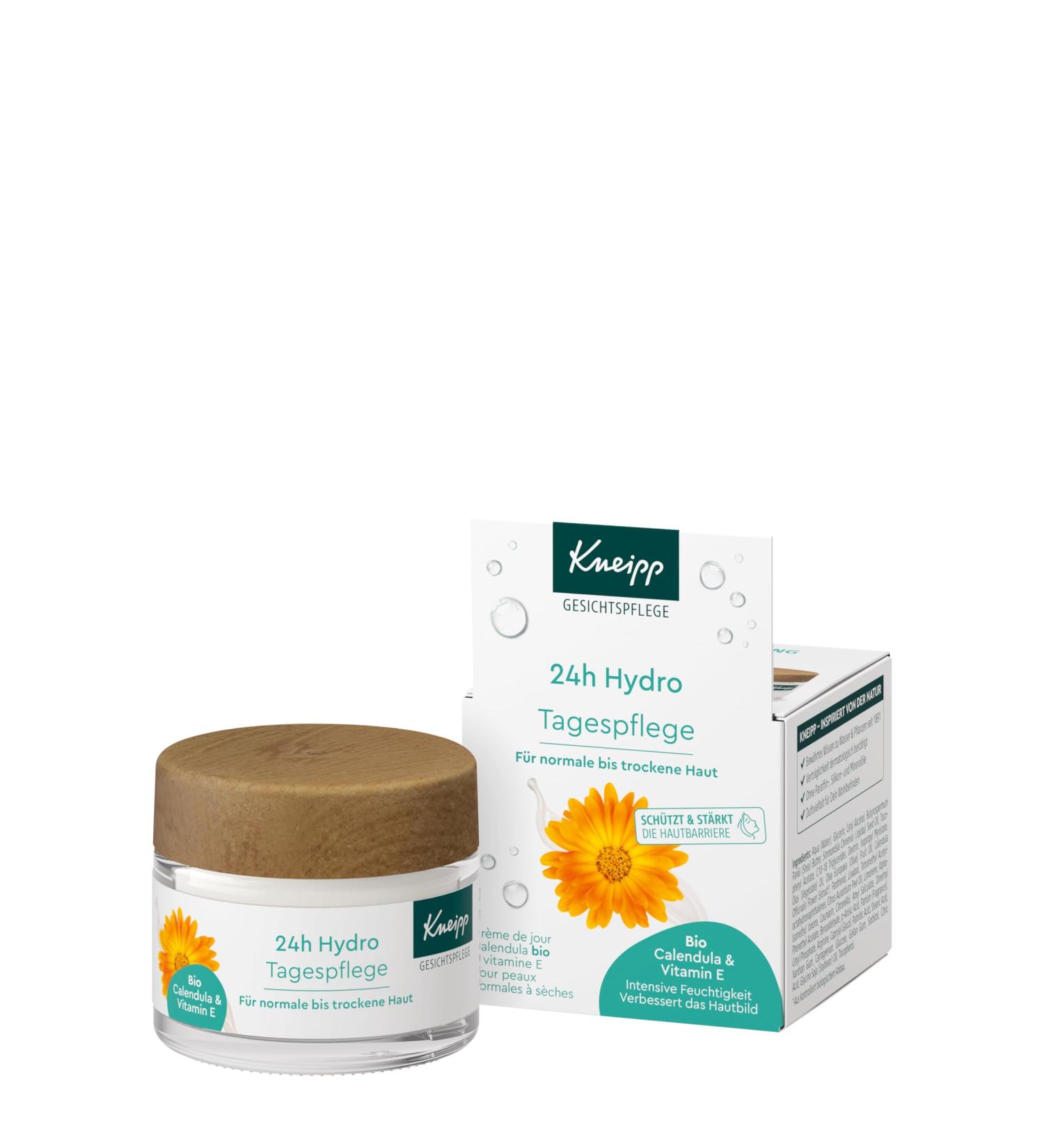 Kneipp Kneipp 24h Hydro Day Cream with Organic Calendula and Vitamin E for Normal to Dry Skin Vegan 50ml - Buy Online on GoSupps.com