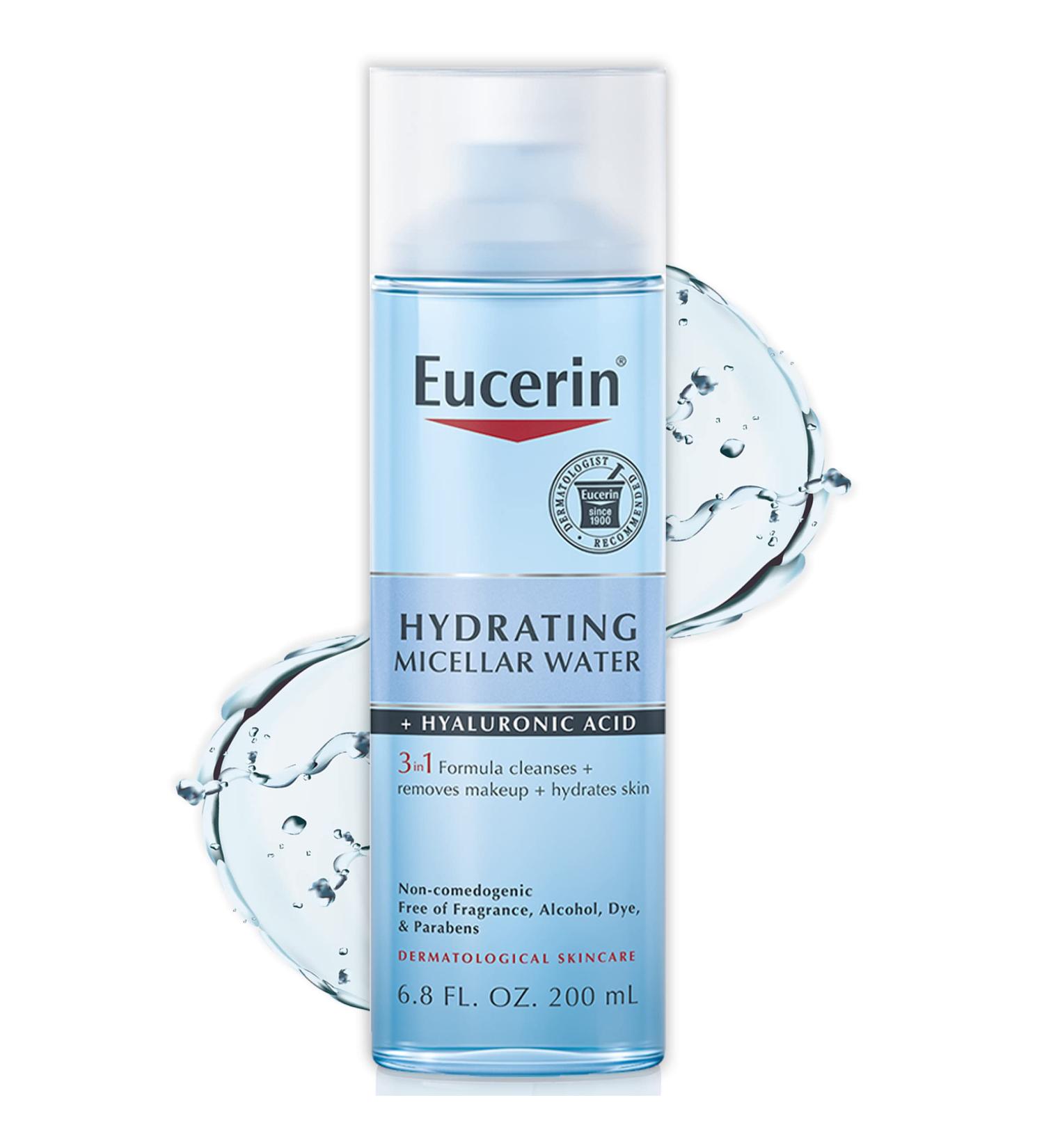Eucerin Hydrating 3-in-1 Micellar Water with Hyaluronic Acid - 6.8 Fl Oz - Buy Online on GoSupps.com
