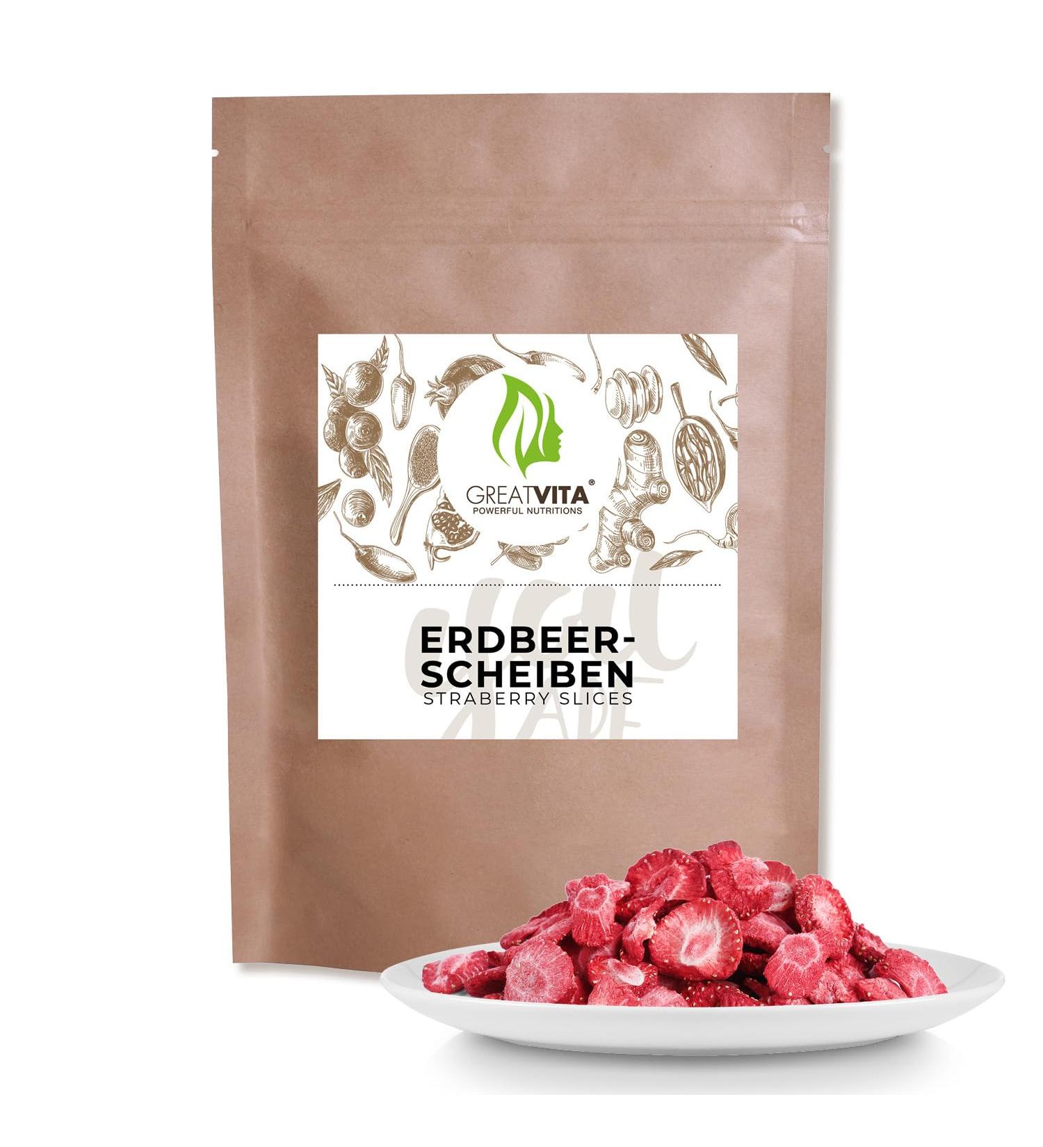  GREAT VITA GreatVita - Dried Strawberries - 1250g - Freeze-dried strawberry slices - Premium quality - No added sugar - 100% whole fruit - Buy Online on GoSupps.com