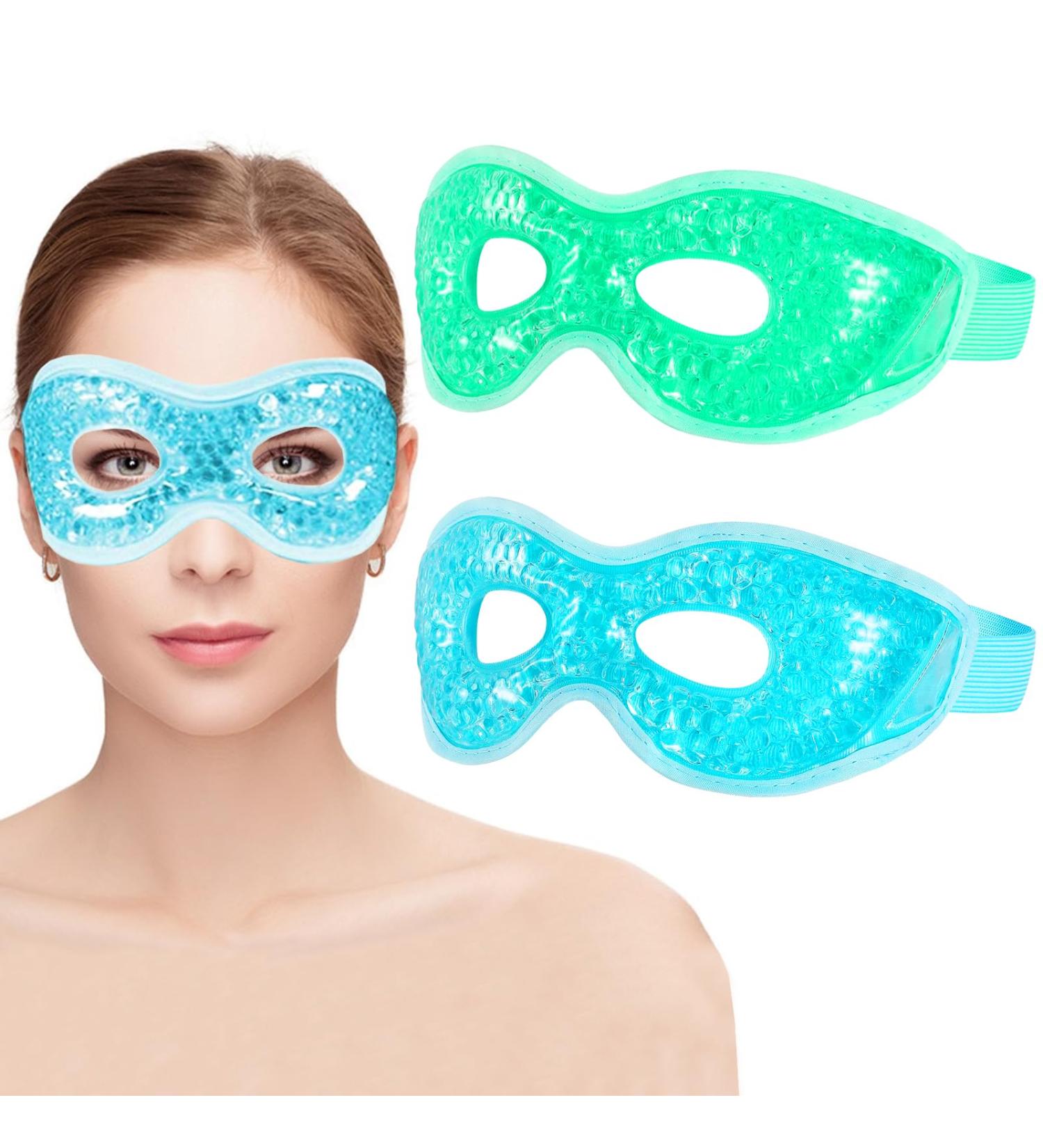 Reusable Gel Eye Masks - Cooling Pads for Migraine Relief Tired & Swollen Eyes Warm/Cool Therapy (2 Pack) - Buy Online on GoSupps.com