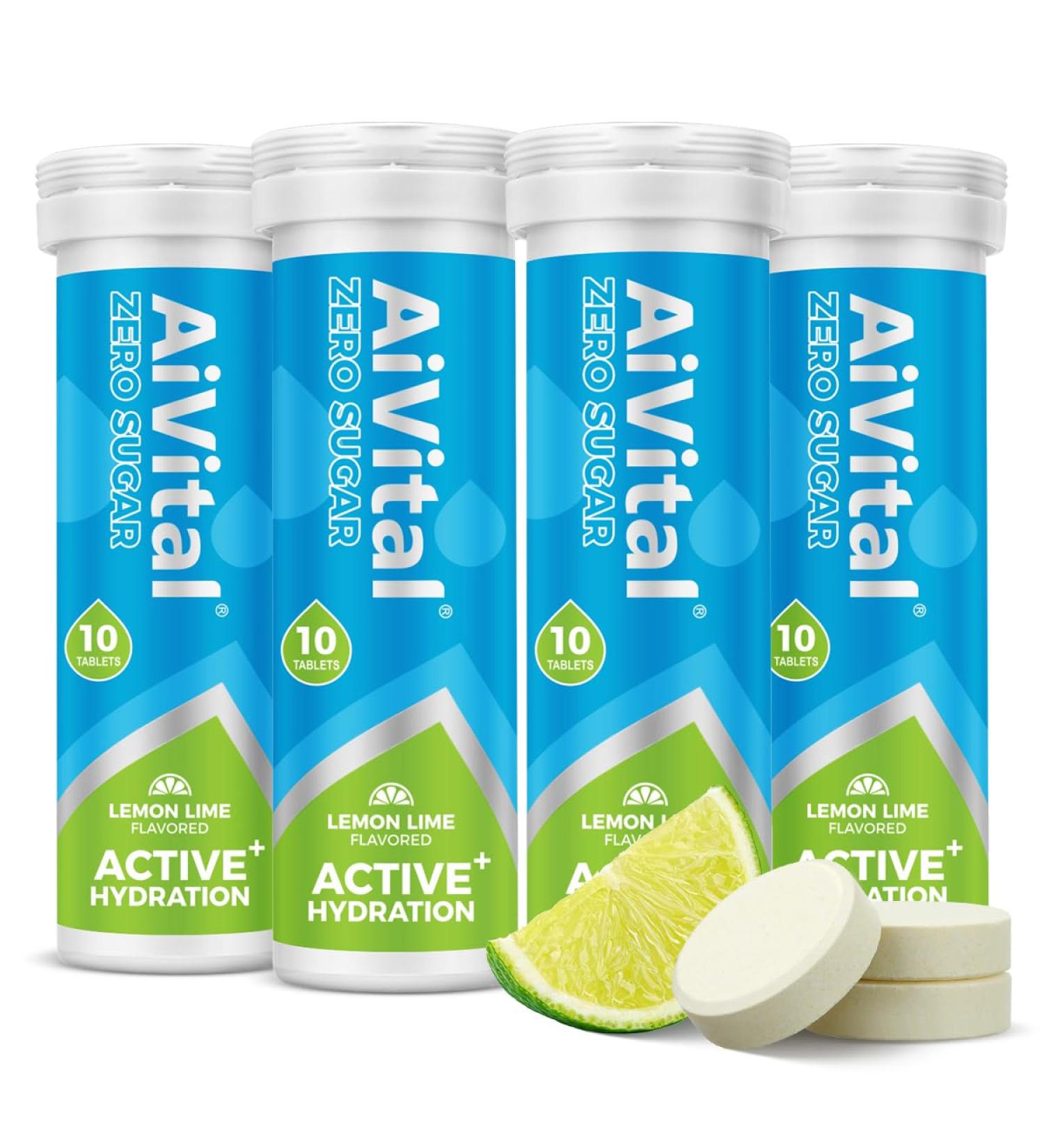 AiVital Sugar Free Electrolyte Tablets Essential Electrolytes with BCAA and Selenium for Active Hydration-No Sugar Keto Friendly Vegan and Non-GMO 40 Servings 10 Count (Pack of 4) - Buy Online on GoSupps.com