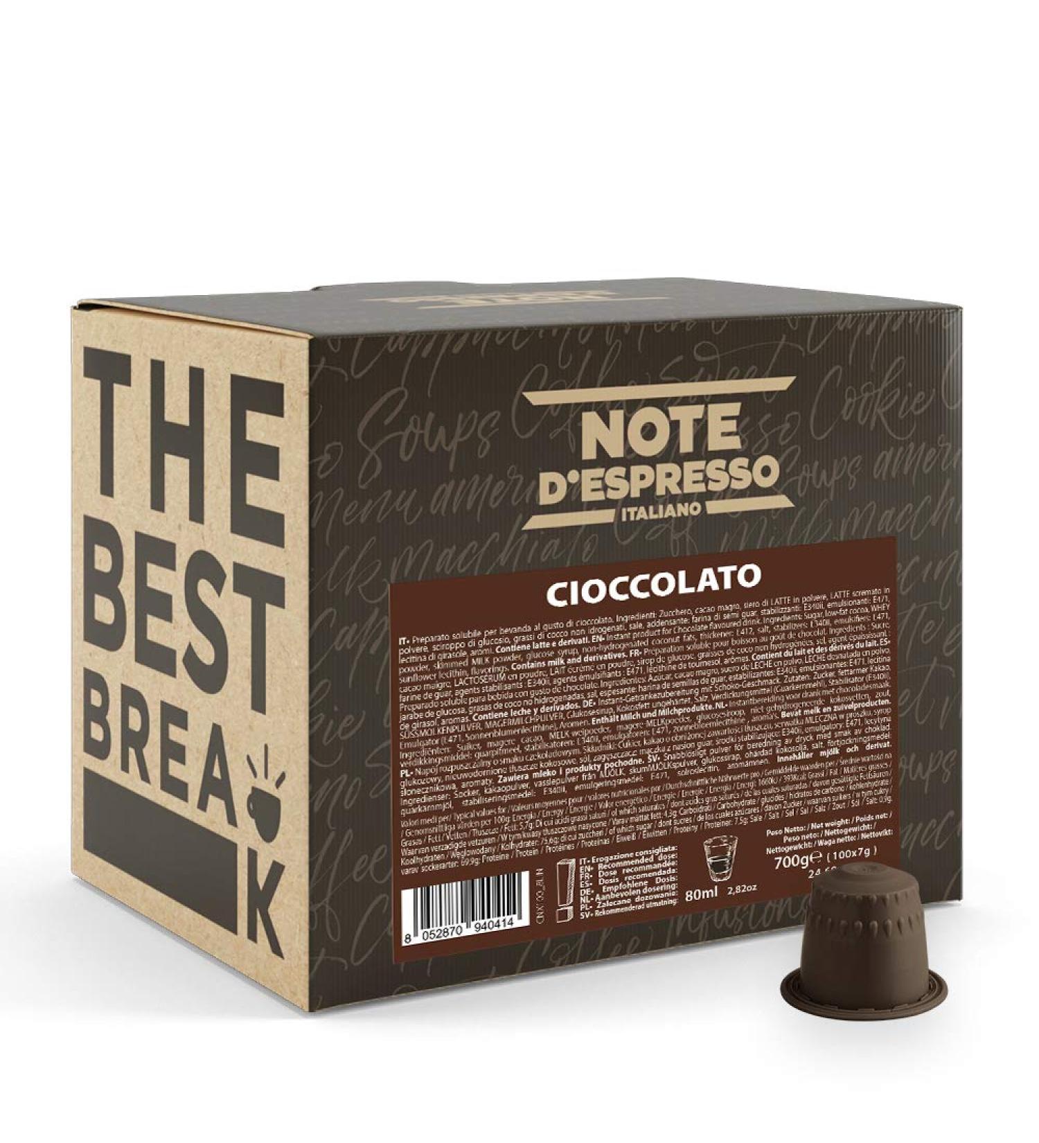  Note d'Espresso Espresso Note - Chocolate - Capsules Exclusively Compatible with NESPRESSO* Machines - 100 x 7g - Buy Online on GoSupps.com
