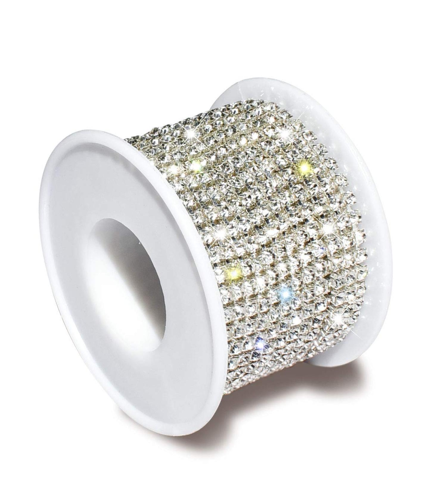 10 Yards 3MM Crystal Rhinestone Close Chain Trim for DIY Decoration - Silver Claw Chain for Sewing, Crafts, Jewelry - 1 Roll SS12 Rhinestone Cup Chain - Christmas Gift - Buy Online on GoSupps.com