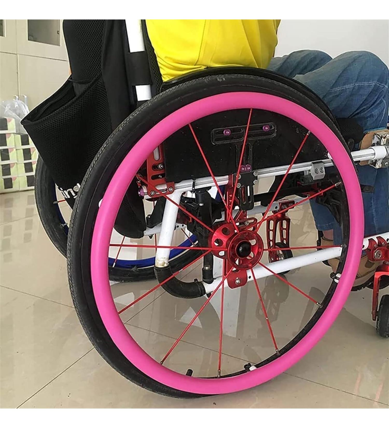 Wheelchair Rear Wheel Cover Protective Sleeve Wheelchair Push Rim Covers Wheelchair Rear Wheel Improve Grip and Traction (Color : Pink Size : 24inch) 24inch Pink - Buy Online on GoSupps.com