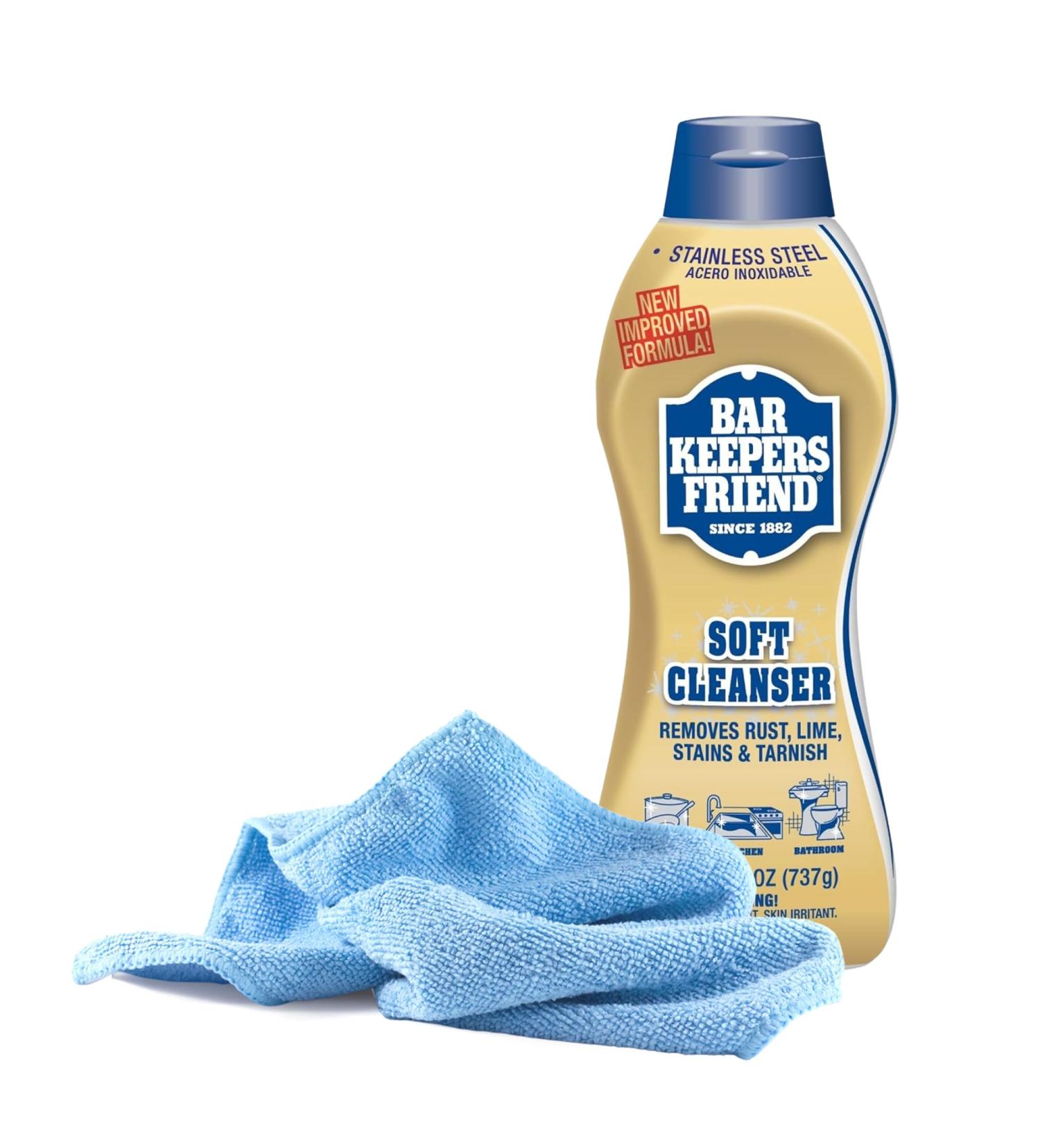Black Swan Distributors | Bar Keeper's Friend Soft Cleanser & Non-Abrasive Microfiber Cloth Kit - International Shipping Available - Buy Online on GoSupps.com