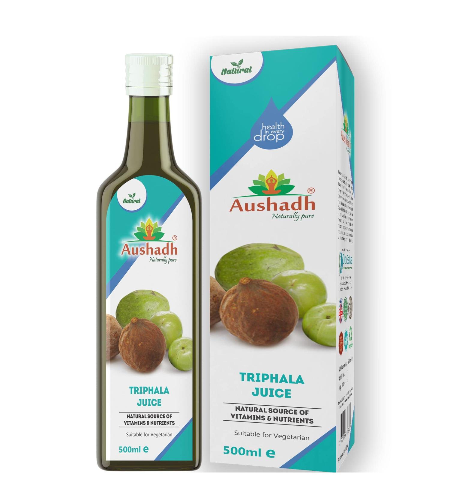 Organic Triphala Juice 500ml - Ayurvedic Digestive Supplement - Buy Online on GoSupps.com