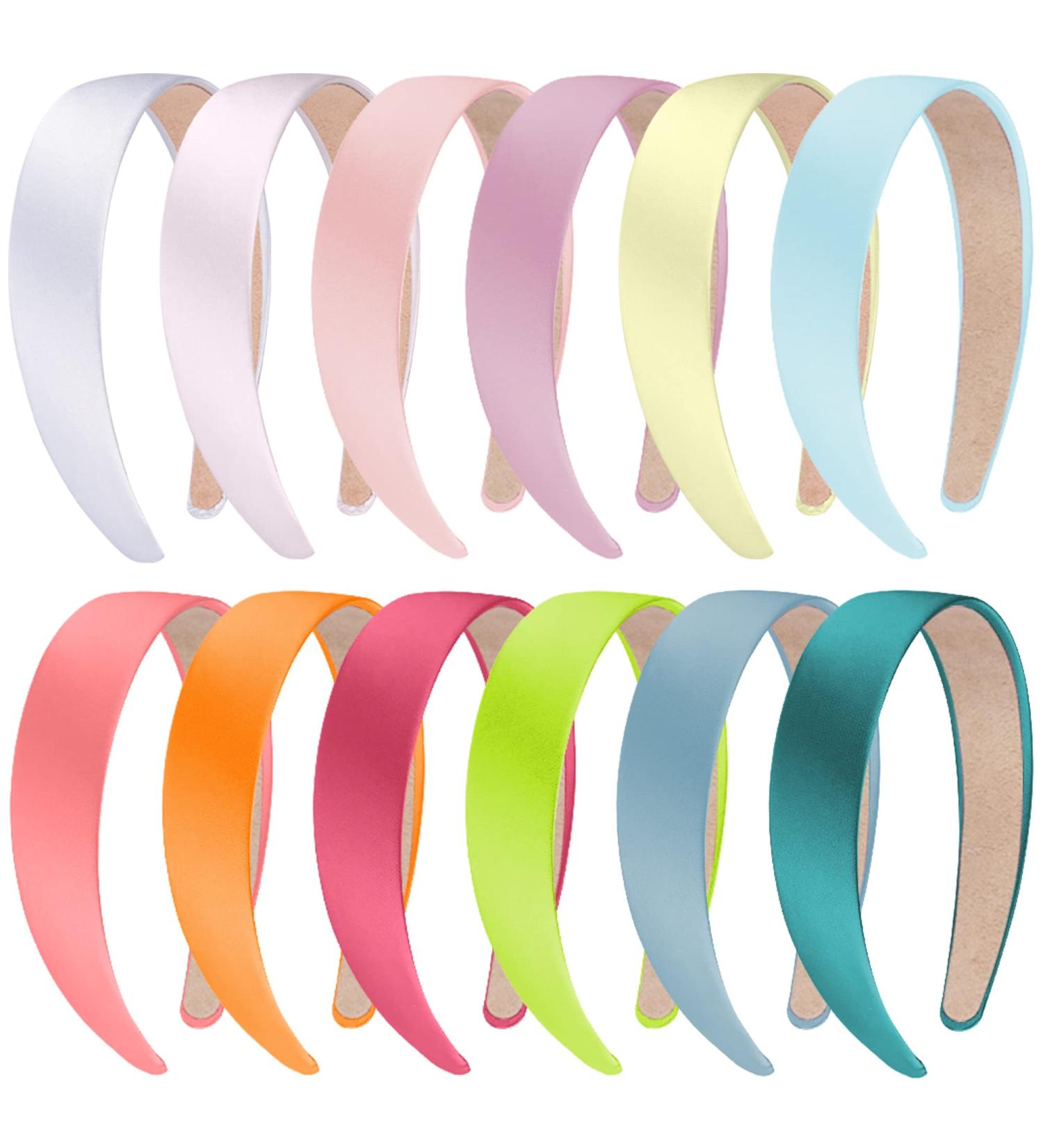Buy SIQUK 12-Piece Satin Hair Ties - 3cm Wide Forehead Straps for Women & Girls | Lively Colors for DIY Hair Styling | International Shipping Available - Buy Online on GoSupps.com