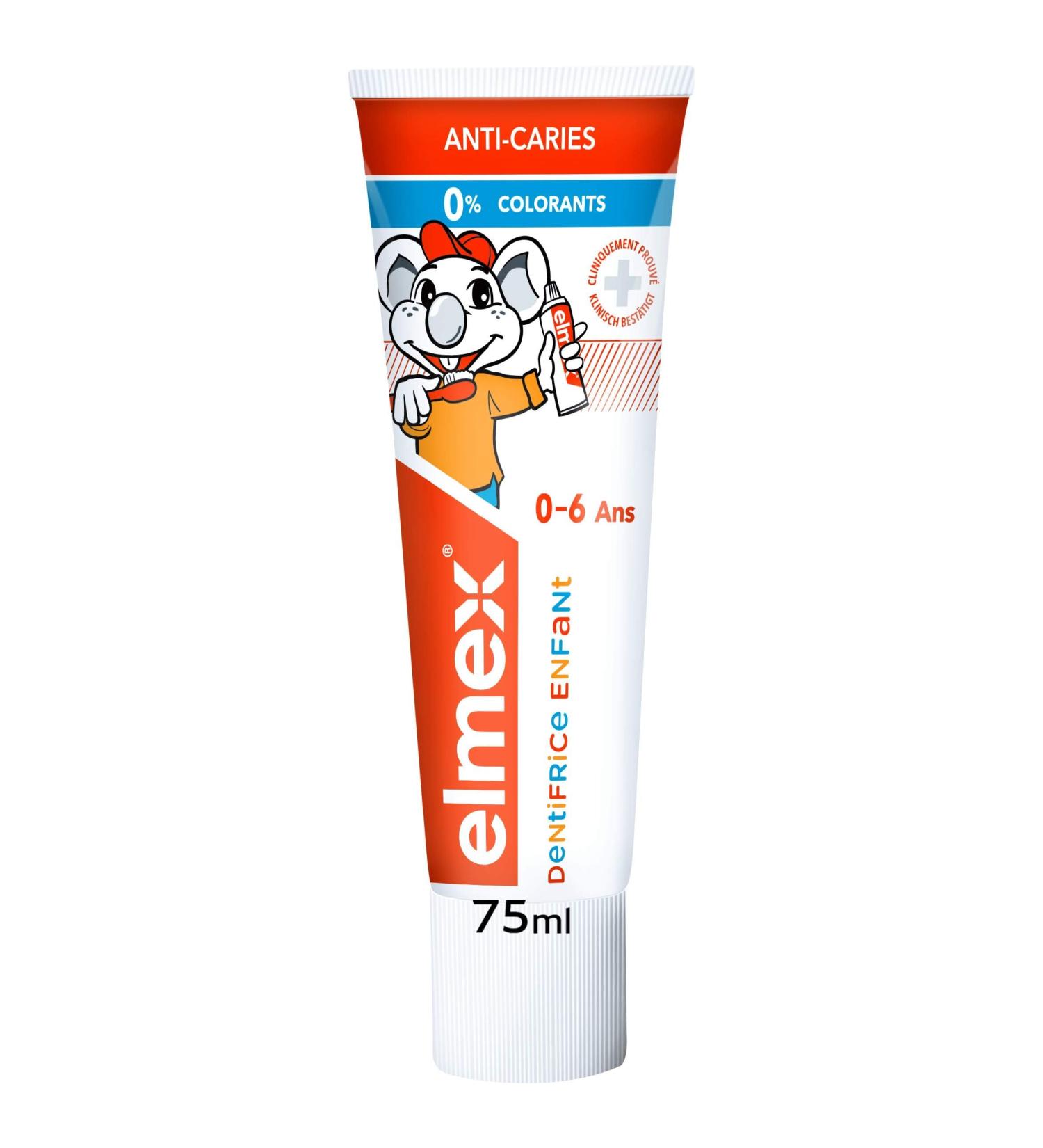 Elmex Toothpaste for Babies & Toddlers | Protects Milk Teeth Against Cavities | Dye-Free | Ages 0-6 | 75ml - Buy Online on GoSupps.com