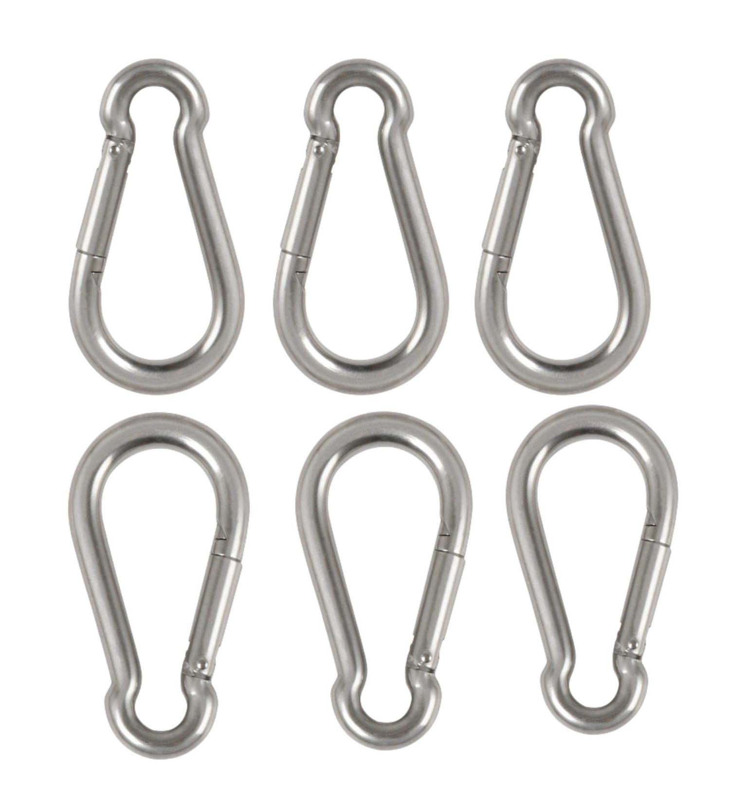 6 Pack of 2 1/4 Inches Stainless Steel Safety Spring Snap Hook Carabiner  Multi-Purpose Heavy Duty Stainless Steel Carabiner Clips for Keys Swing Set Camping Fishing Hiking Traveling - Buy Online on GoSupps.com