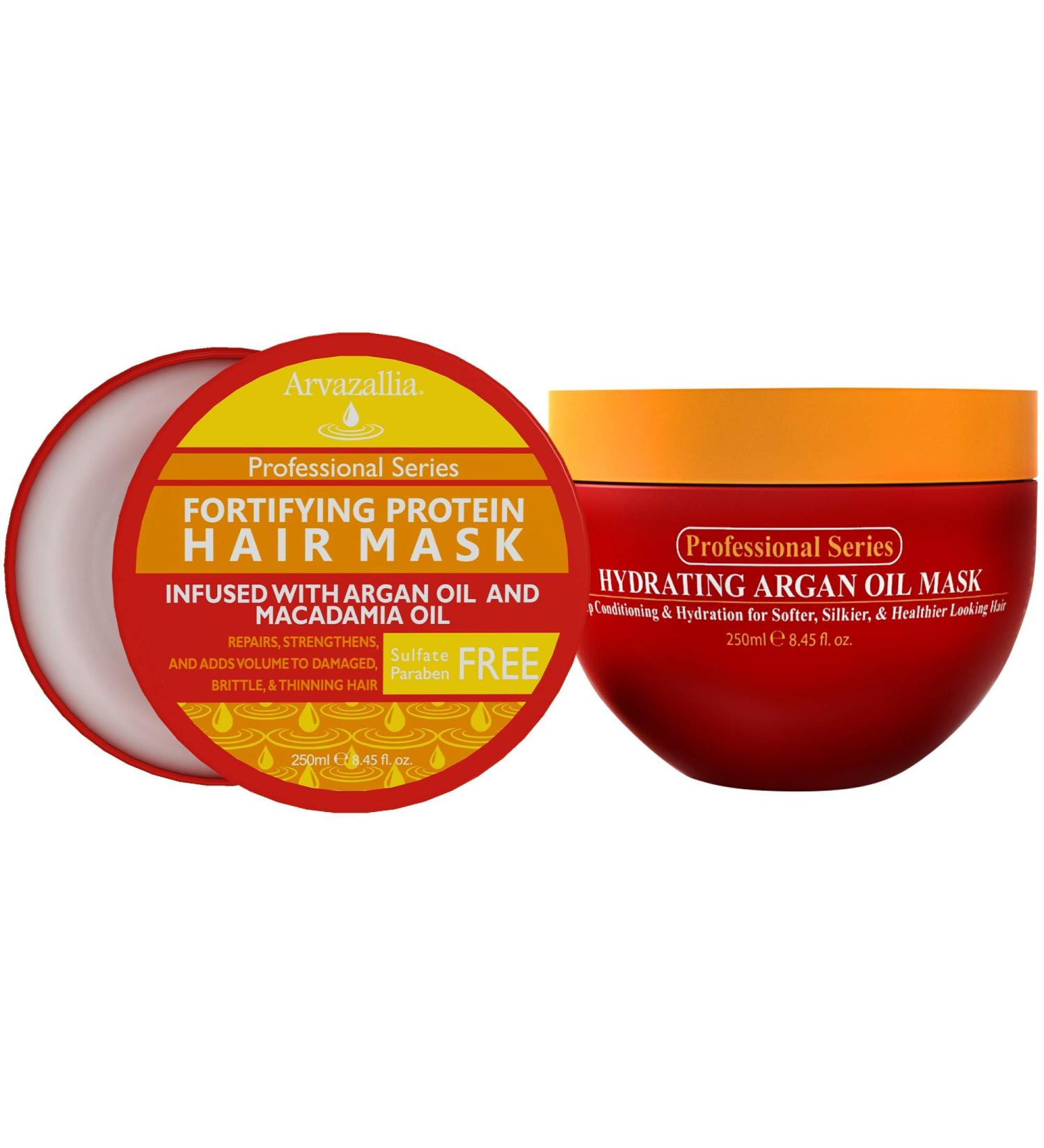 Arvazallia Hydrating Argan Oil & Fortifying Protein Hair Mask Bundle - Ultimate Combo for Dry/Damaged Hair - Buy Online on GoSupps.com