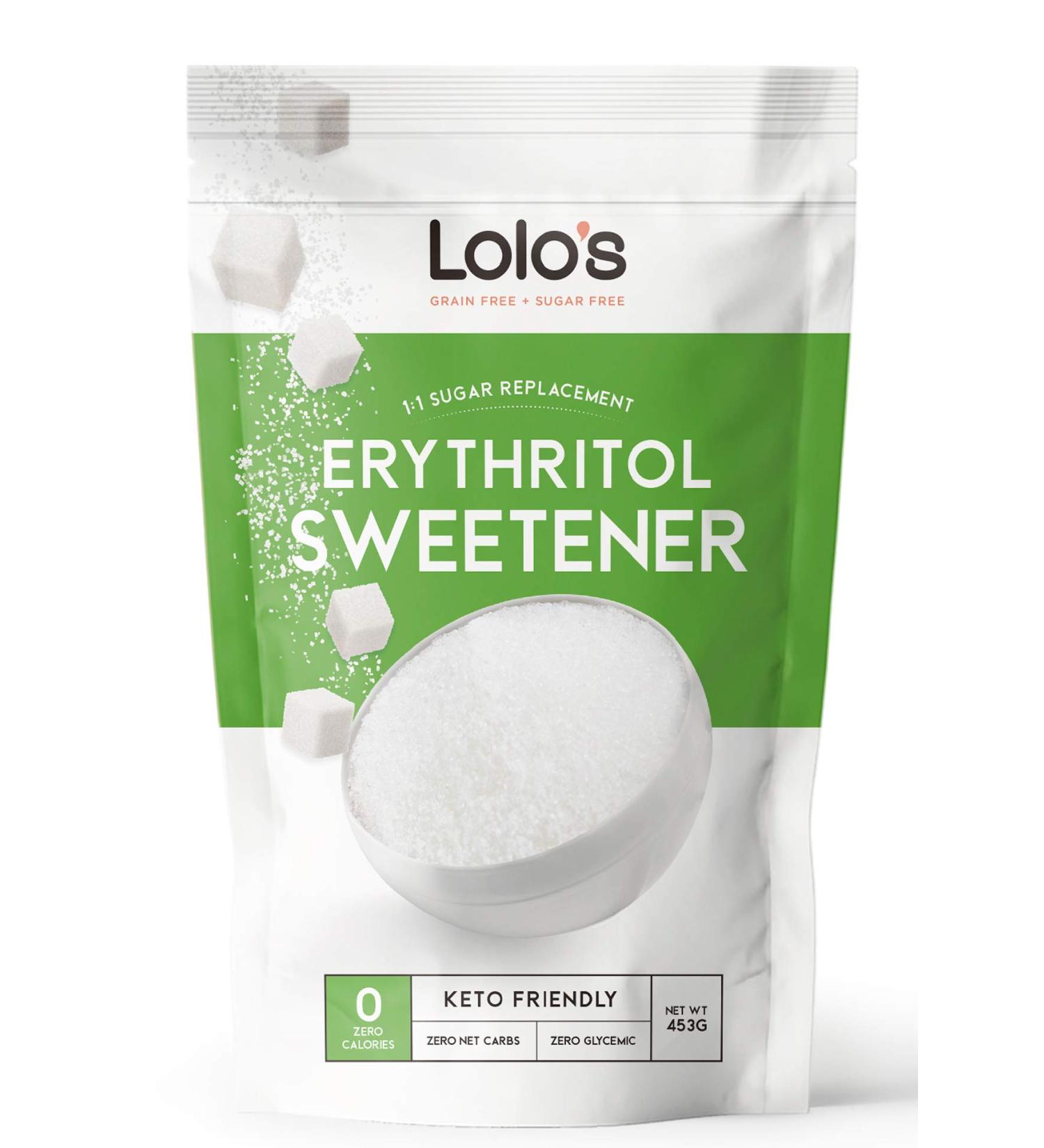 Lolo's Keto Kitchen Erythritol Sweetener 1lb Granular Keto Sweetener Zero Carbs Calorie Free Sweetener Perfect Sugar Alternative for Baking 1 Pounds 453 g (Pack of 1) - Buy Online on GoSupps.com