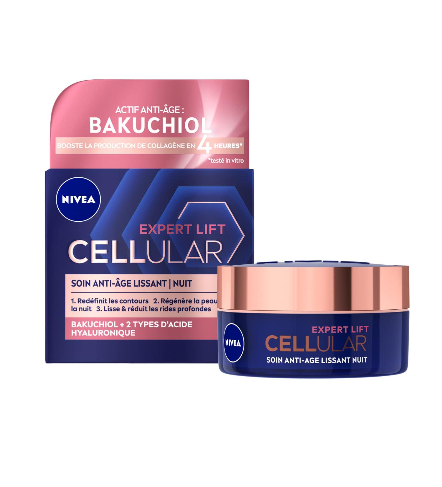 Nivea Hyaluron Cellular Filler Night Cream 50ml - Elasticity & Re-Densifying Formula - Buy Online on GoSupps.com