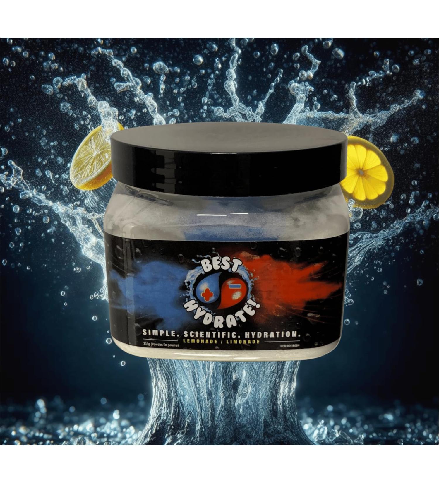 Best Hydrate - Lemonade Hydration Powder! Add-to-water a scoop of our electrolytes energy & flavour for a nutrient balanced healthy supplement drink. Only $1.25 / 500ml beverage. For sports hangovers mornings workouts daily hydration and more! Life is Bes - Buy Online on GoSupps.com