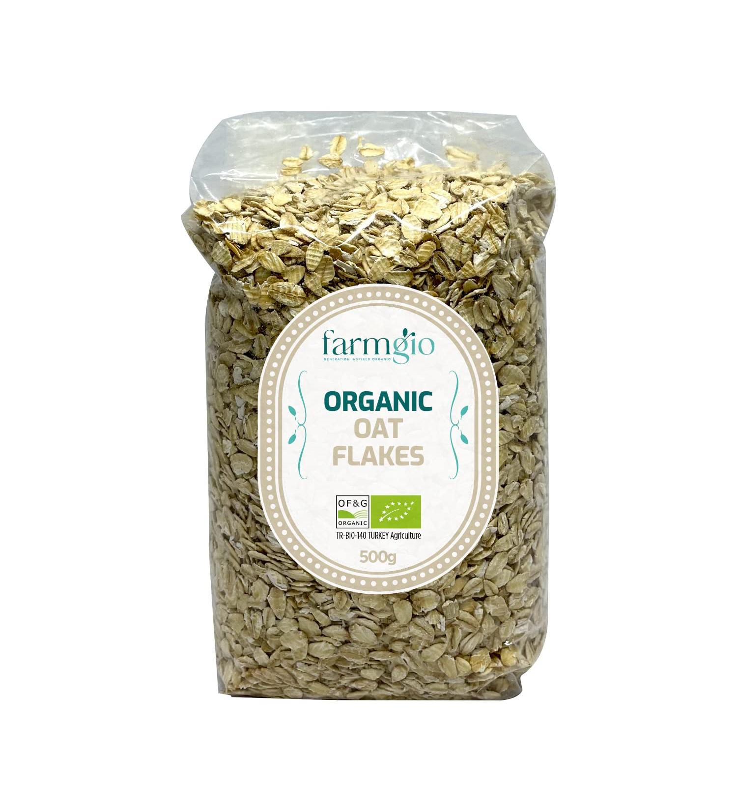 Farmgio Organic Oat Flakes 2 X (500 g) | Vegetarians & Vegans | Certified Organic Agriculture | ZERO Preservatives or Additives! - Buy Online on GoSupps.com
