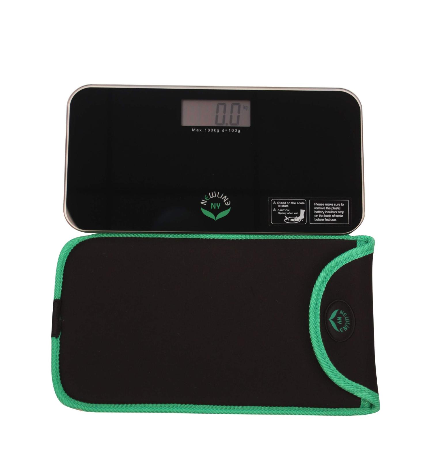NewlineNY Black Mini Bathroom Scale with Travel Slip Case - SBB-0718MBK+101BG - Buy Online on GoSupps.com