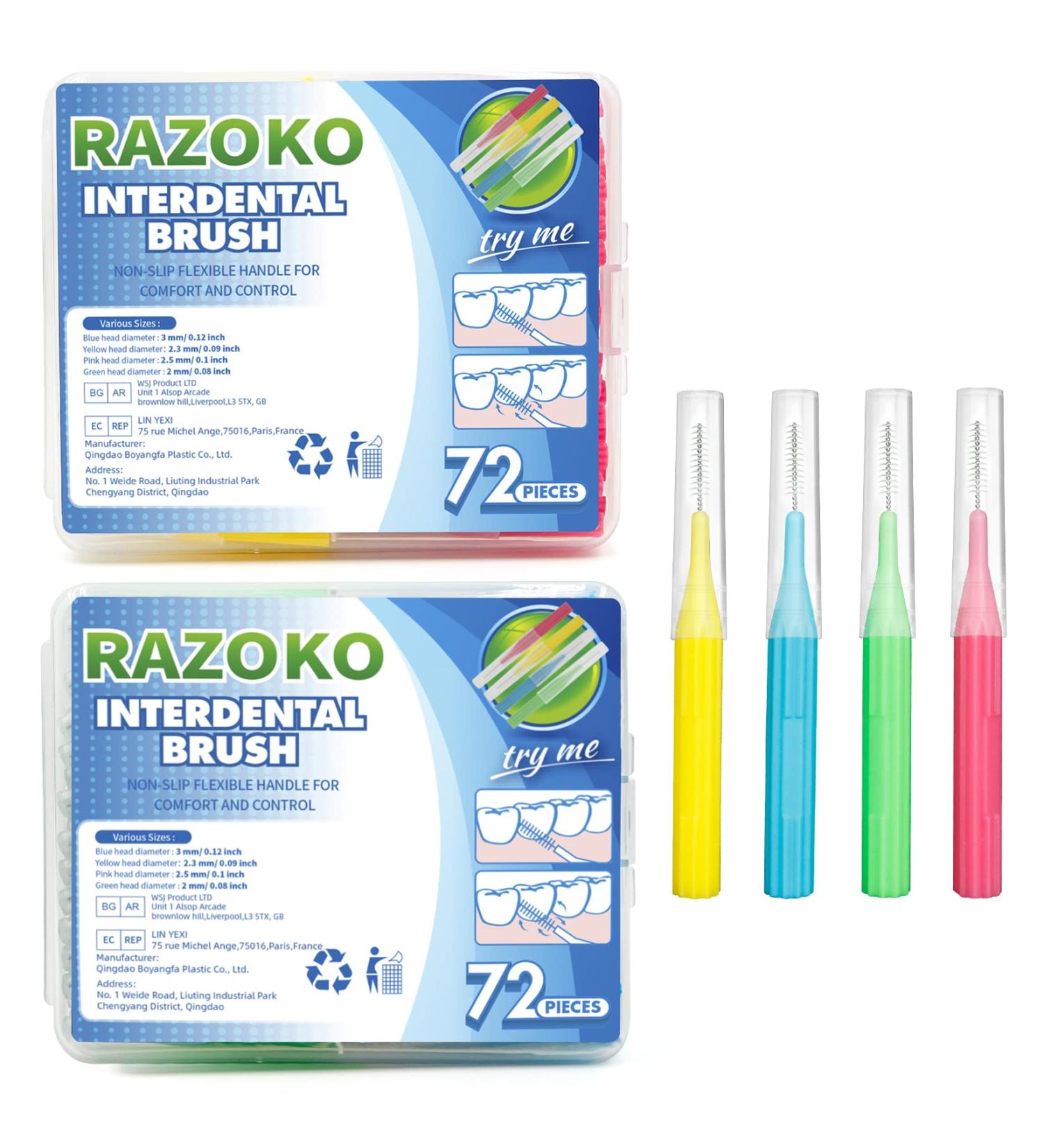 Interdental Brush Set - 144 Count Tooth Cleaning Tool (2mm2.3mm2.5mm3mm) - Easy Flossing & Toothpick - Buy Online on GoSupps.com