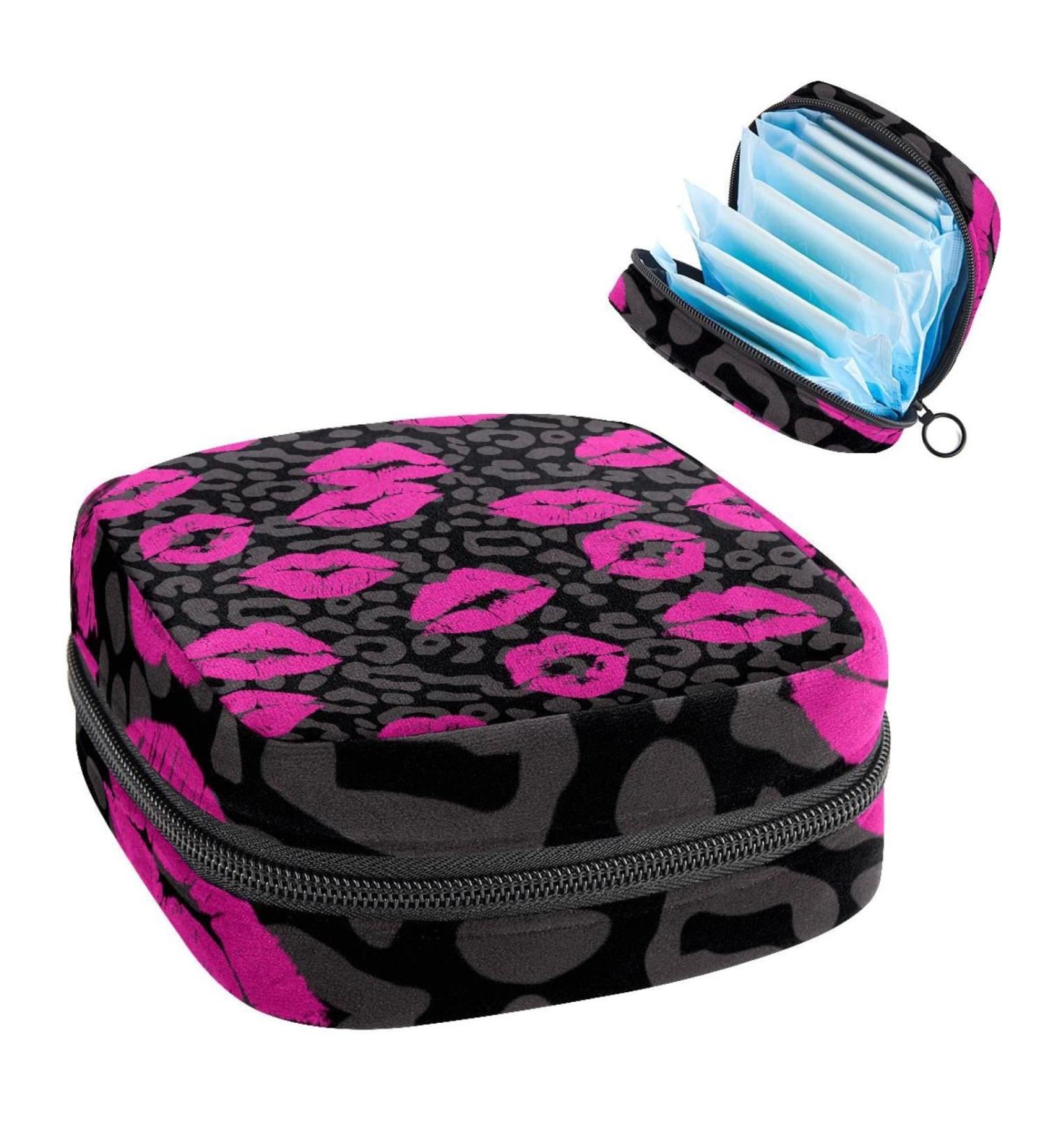 Lips Kiss Sanitary Napkin Storage Bag Feminine Menstrual Cup Pouches Nursing Pad Holder Tampon Bags Portable Period Bag for Women Teen Girls 1Pcs Multi-colored 1 - Buy Online on GoSupps.com