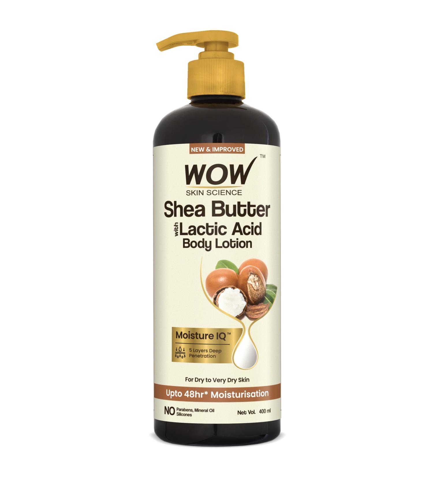 WOW Skin Science Shea Butter & Cocoa Butter Moisturising Body Lotion - Deep Hydration 400ml | Buy Online Internationally - Buy Online on GoSupps.com