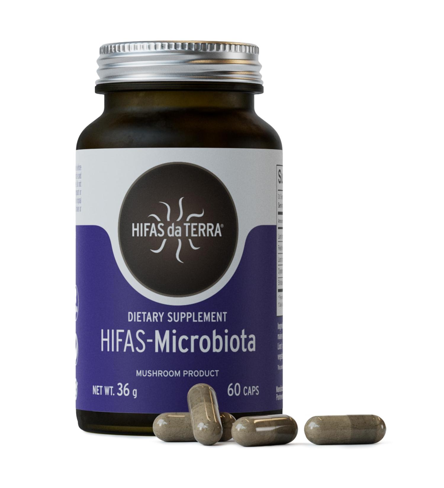 Hifas da Terra HIFAS-MICROBIOTA - Organic Mushroom Complex Supplement with Lion's Mane Reishi and Shiitake Nootropic & Adaptogenic Mushroom Capsules for Adults Gut Immune & Brain Health - 60 Caps - Buy Online on GoSupps.com