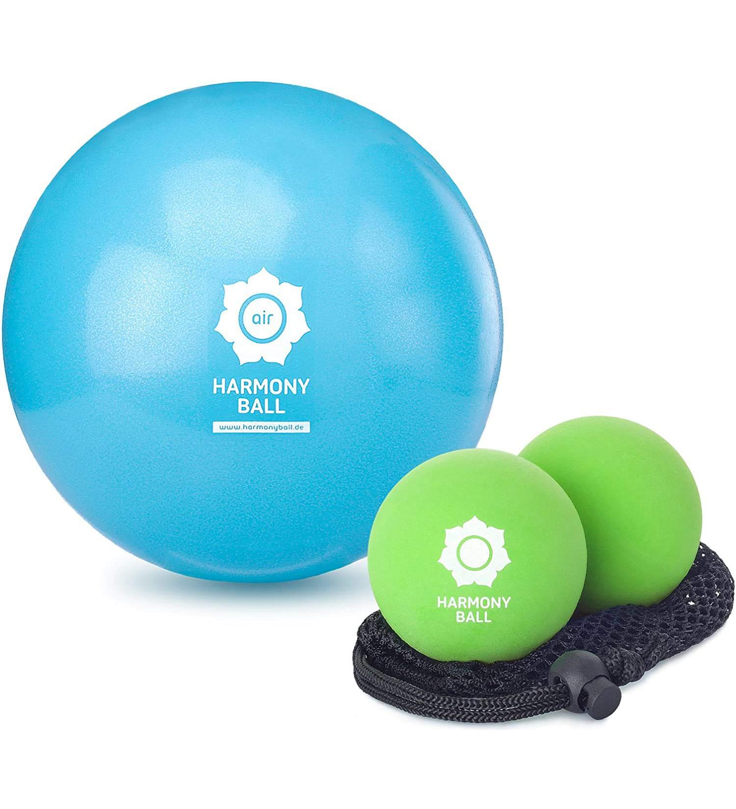 2x Fascia Balls & 1x Gymnastics Ball - Natural Rubber Massage Set for Muscle Relief | Green Fascia & Soft 18cm Ball Savings - Buy Online on GoSupps.com
