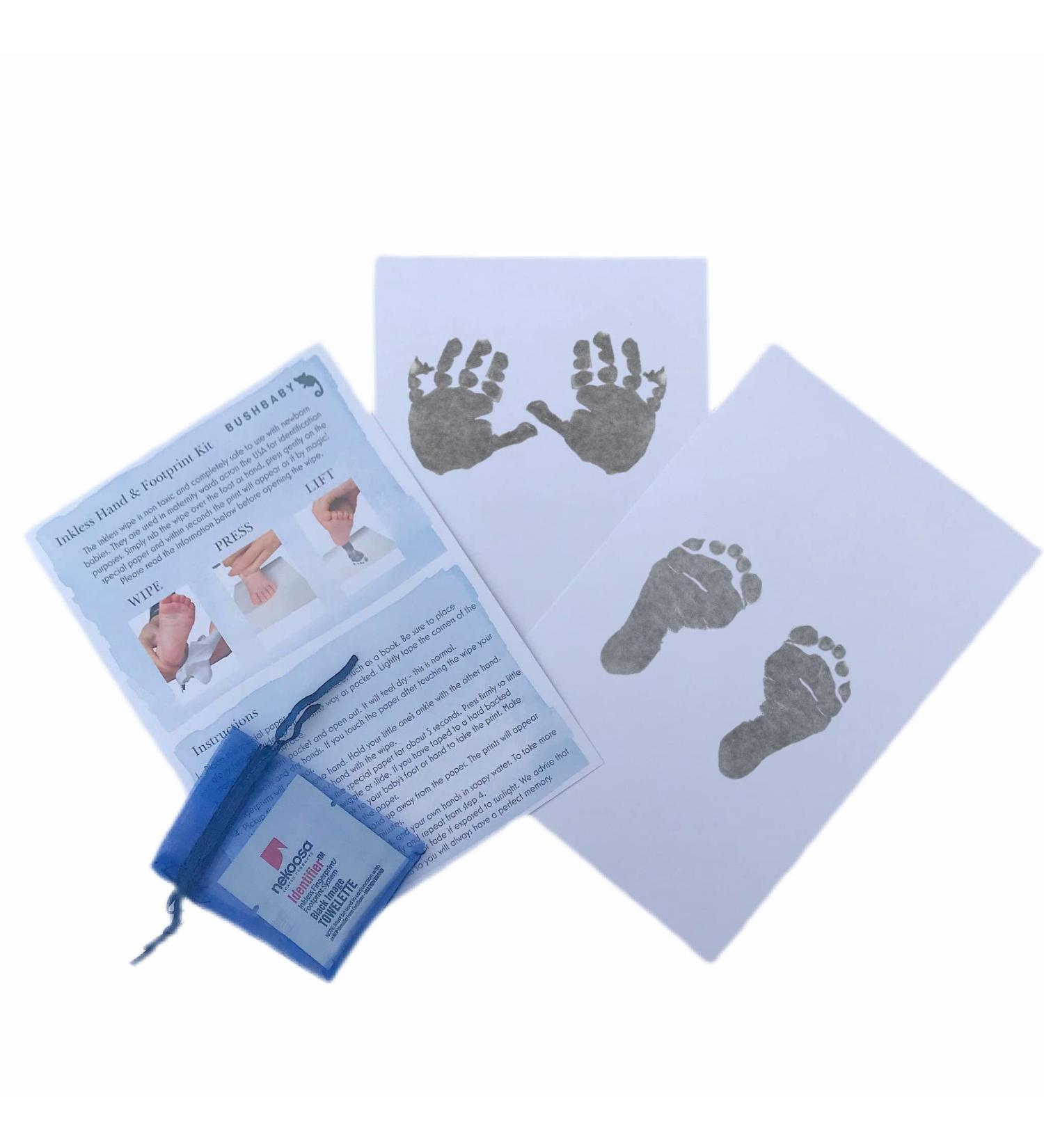 BUSHBABY Baby Hand and Footprint Kit Inkless Prints Hand & Feet Pet Dog Paw Print Newborn Keepsake Essential Baby Gifts Boy New Mum Baby Shower Gifts Unique Maternity Present Mums Expecting 1 wipe Blue - Buy Online on GoSupps.com