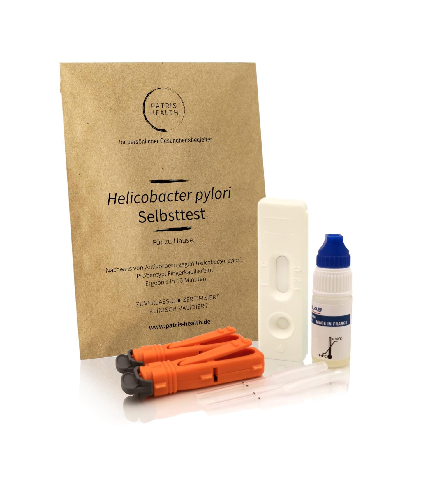 Patris Health Helicobacter Pylori Self-Test | Home Blood Test for Stomach Infection - International Shipping - Buy Online on GoSupps.com