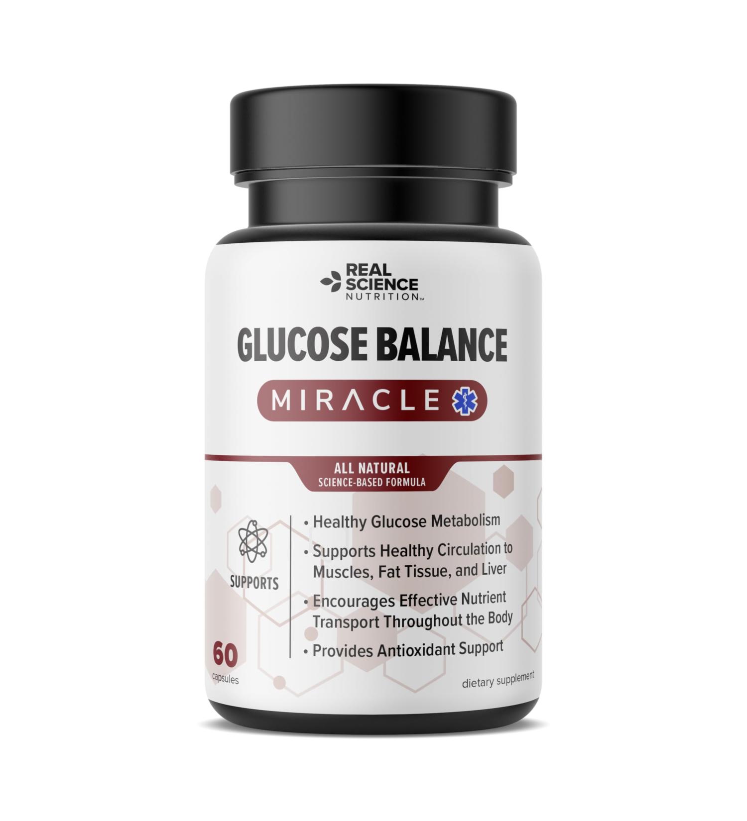 Real Science Nutrition Glucose Balance Natural Nitric Oxide Support for Healthy Glucose Metabolism Circulation Energy & Nutrient Utilization Metabolic Wellness Supplement - Buy Online on GoSupps.com