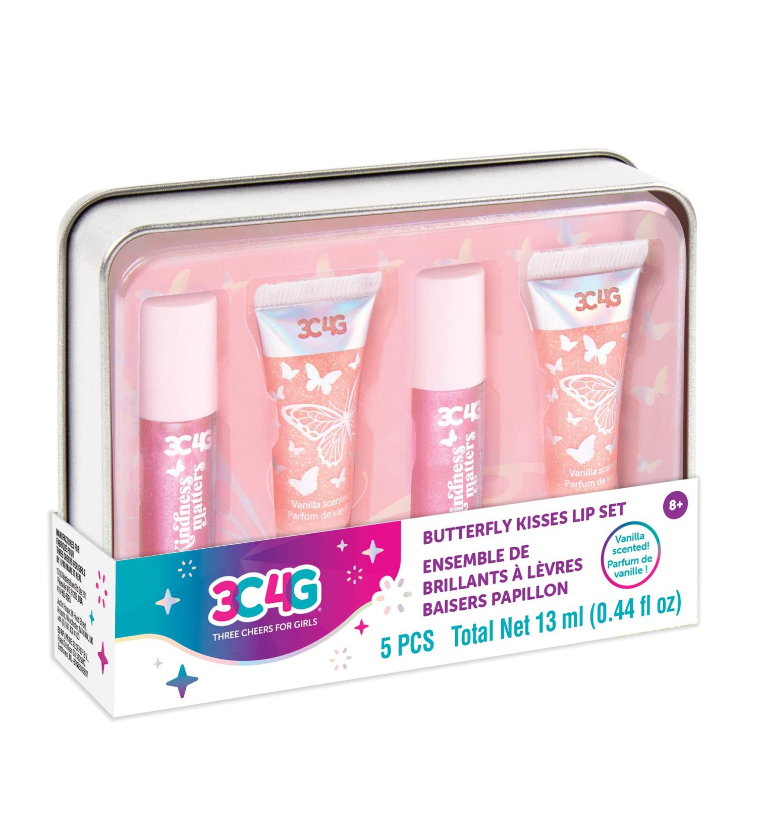 Three Cheers for Girls Butterfly Kisses Lip Gloss Set - Vanilla Flavored & Shimmery | Kids & Teens 8-16 | Clear Gloss Bulk Pack - Buy Online on GoSupps.com
