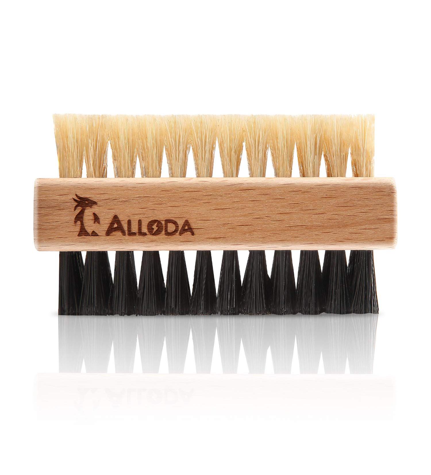 Alloda Shoe Cleaning Brush - Double Sided Soft & Hard Scrubber for Sneakers - 100% Boar & Nylon Bristle - Upgrade Protection - Buy Online on GoSupps.com