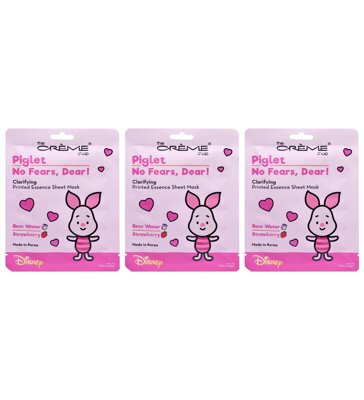 The Creme Shop x Pooh & Friends Radiant Glow Sheet Masks | Vitamin C Niacinamide & Rose Water | Piglet 3 Pack - Soothing Skincare for Youthful Skin - Buy Online on GoSupps.com
