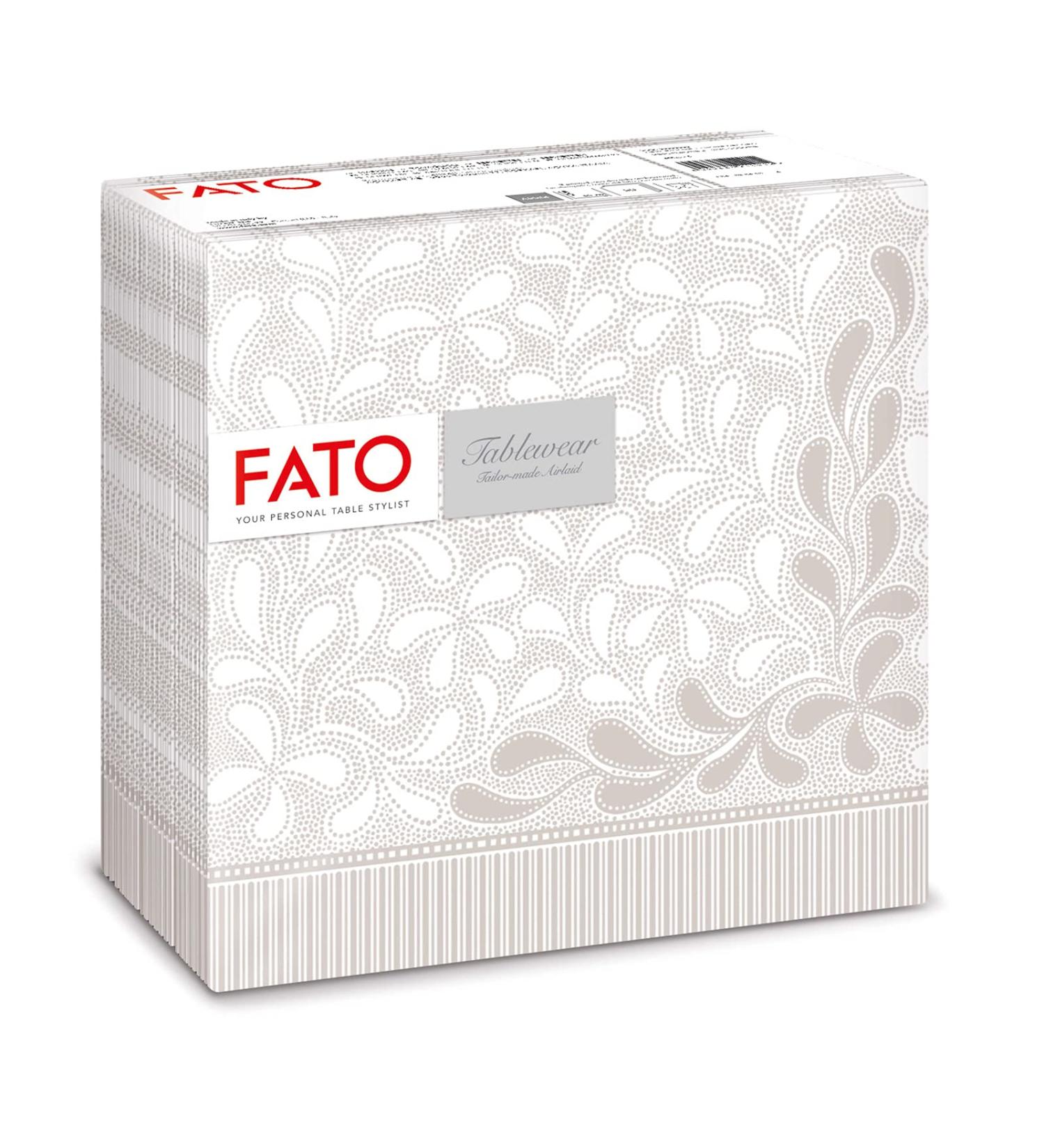 Buy Fato Dry Paper Napkins - Airlaid Textile Effect Pack of 50 40x40 Folded in 4 Botanic Dust Design - International Shipping Available - Buy Online on GoSupps.com