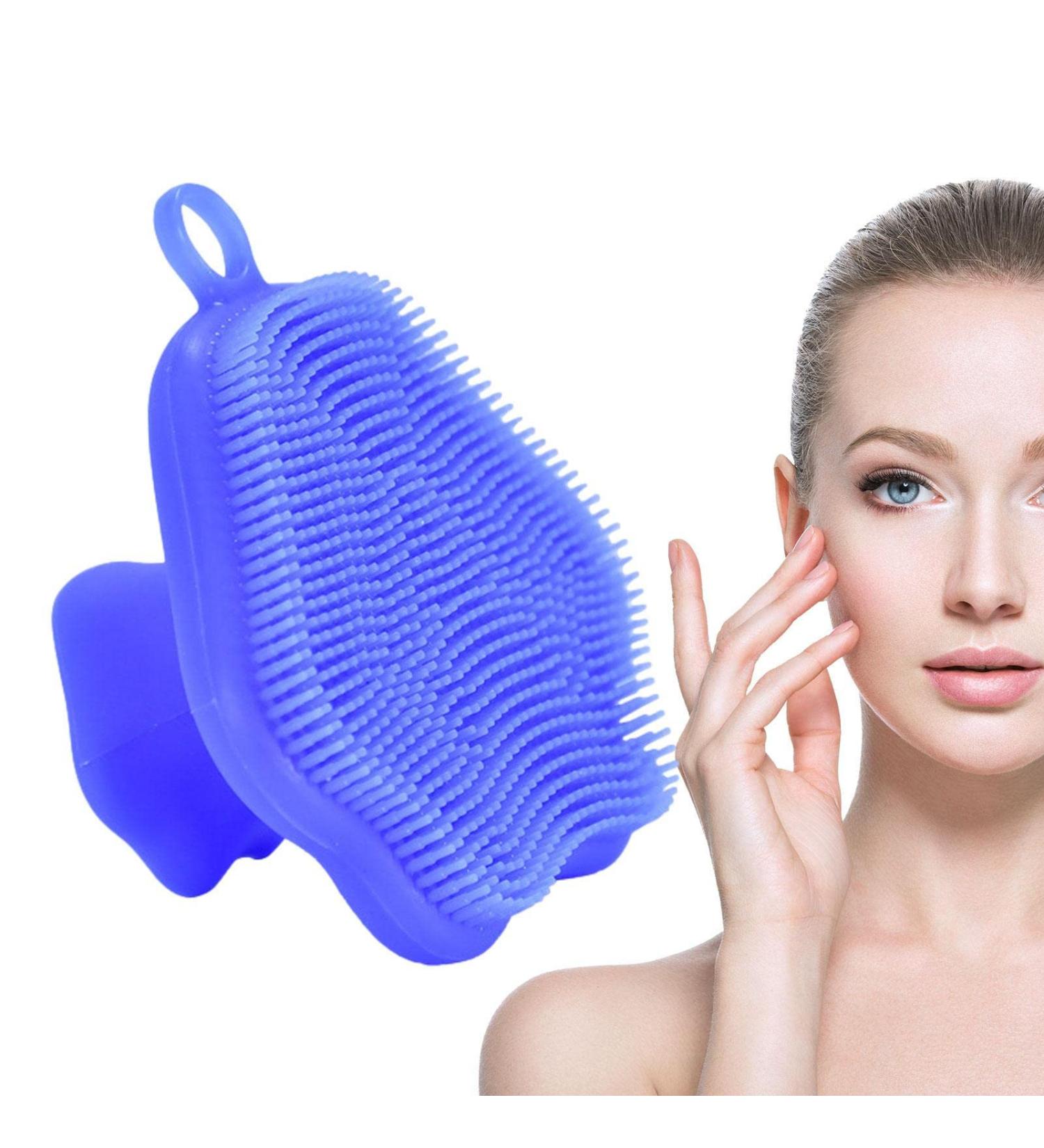 Silicone Face Scrubber - Handheld Facial Scrubber Exfoliateing Face Wash Brush | Facial Cleansing Brush Face Wash Brush Face Exfoliator Brush Silicone Face Scrub for Sensitive Skin Qmisify Blue - Buy Online on GoSupps.com