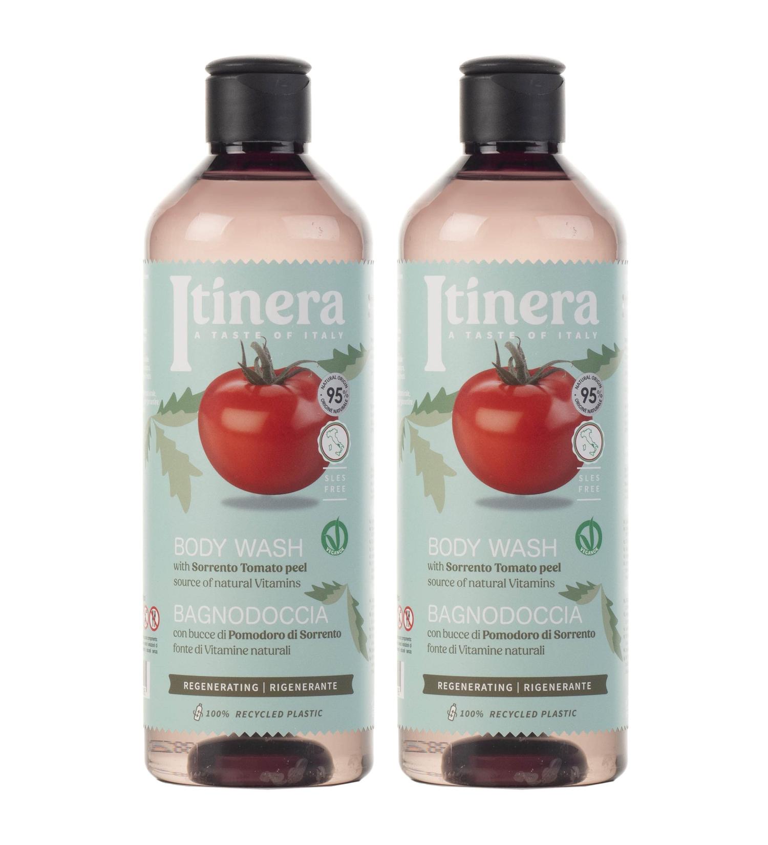  sarcia.eu ITINERA - Regenerating body wash with tomato from Sorrento 95% natural ingredients 370 ml 2 pieces - Buy Online on GoSupps.com