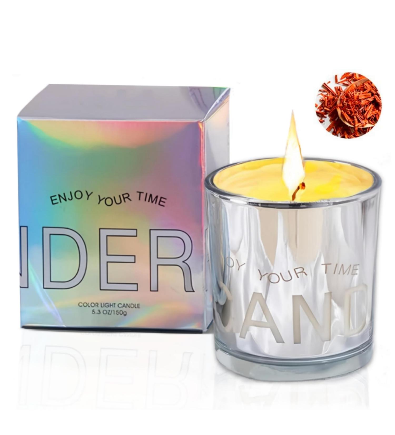 Sandalwood Scented Candle Jar - 5.3oz Natural Soy Wax Aromatherapy | Long-Lasting Essential Oil Fragrance for Home Meditation & Yoga | Perfect Gift for Men & Women - Buy Online on GoSupps.com