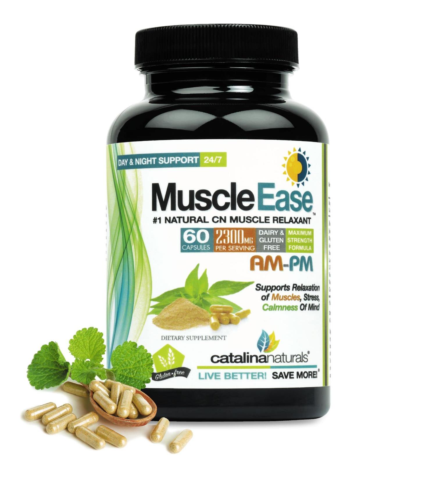 Catalina Naturals Muscle Ease Pack of 2 - 300mg Maximum Strength with Magnesium Glycinate for Day & Night Relief - Buy Online on GoSupps.com