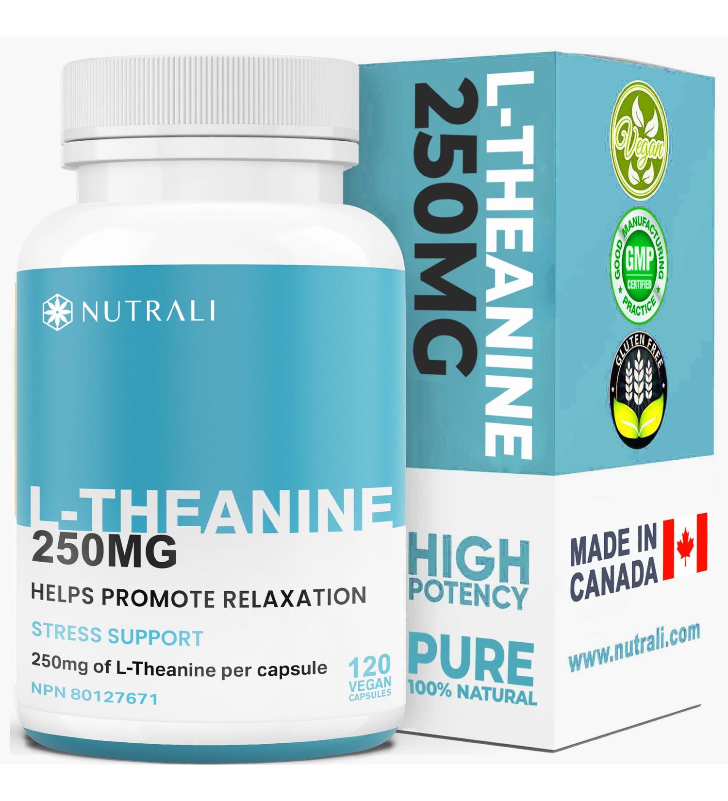 HIGH POTENCY L-Theanine Supplements 250mg Stress Support Improved Sleep Promotes Calm & Relaxation Anxiety Relief Natural Vegan Gluten Free. 120 Capsules 1 Pack 120 count (Pack of 1) - Buy Online on GoSupps.com