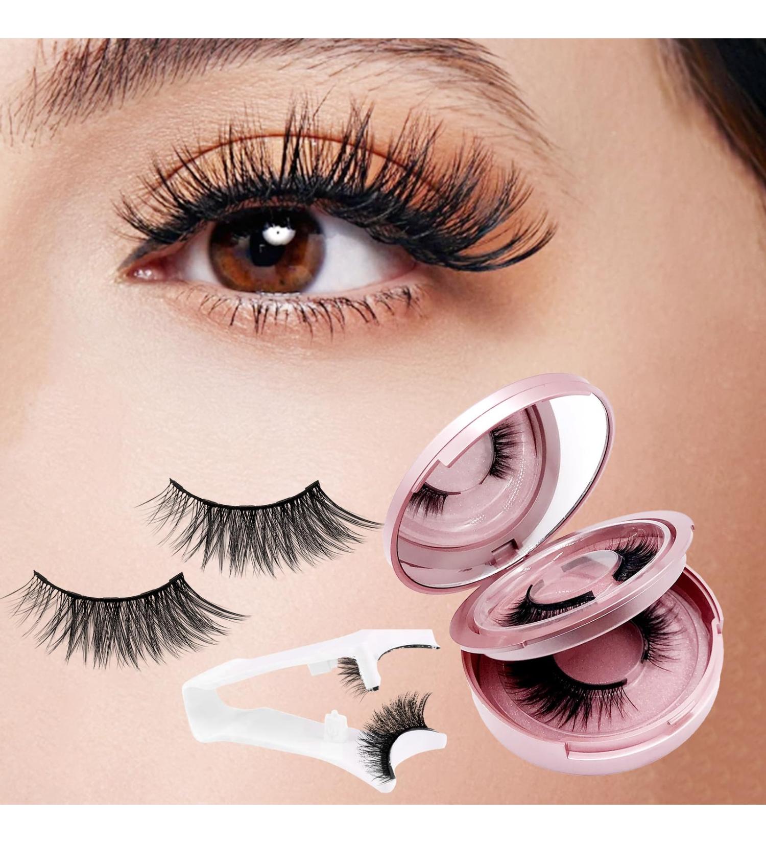 Asheyya 2 Pair Magnetic Eyelashes with Applicator Reusable Magnetic Lashes No Glue Liner Waterproof Eyelashes for Makeup - Buy Online on GoSupps.com