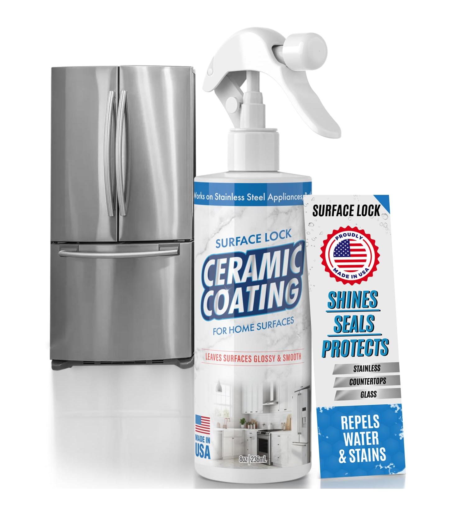 Surface Lock Home Ceramic Coating - Anti-Fingerprint Protection for Stainless Steel & Hard Surfaces - Made in USA - 8 fl oz - Buy Online on GoSupps.com